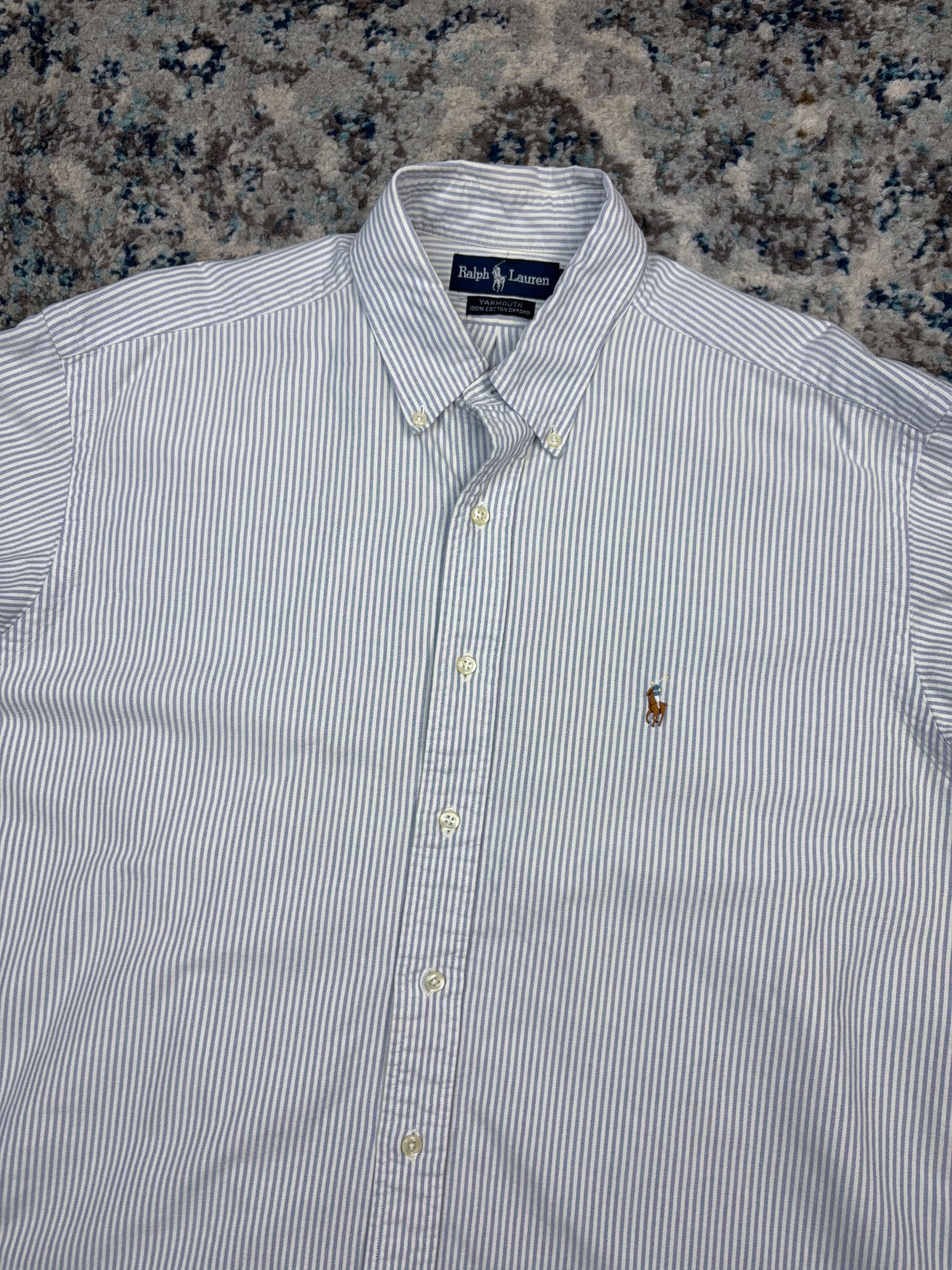 Vintage Polo Ralph Lauren Embroidered Pony Striped Long Sleeve Button Up Shirt Size XL