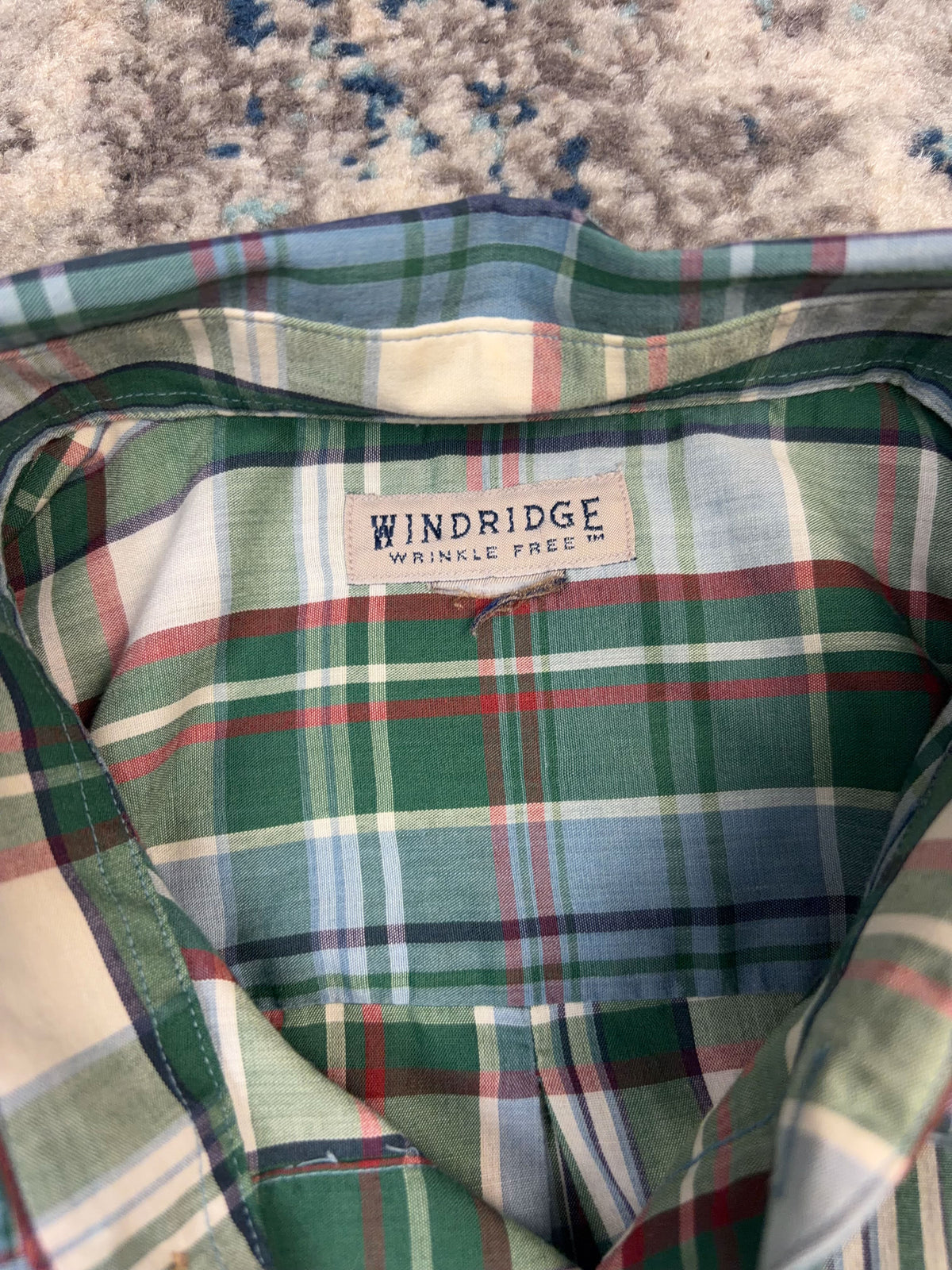 Vintage Windridge Plaid Single Pocket Shirt Sleeve Reworked Cropped Button Up Shirt Size Small