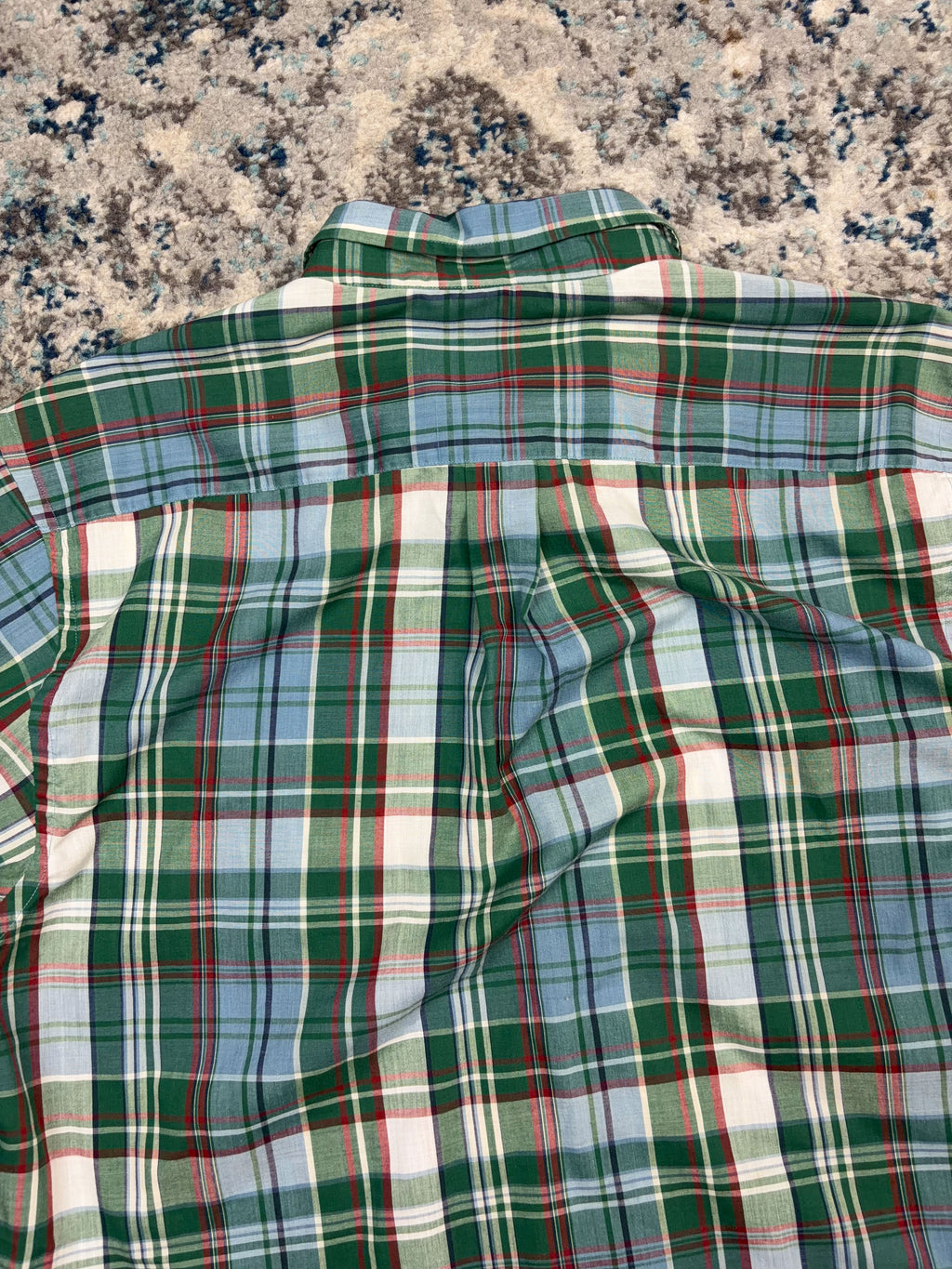 Vintage Windridge Plaid Single Pocket Shirt Sleeve Reworked Cropped Button Up Shirt Size Small