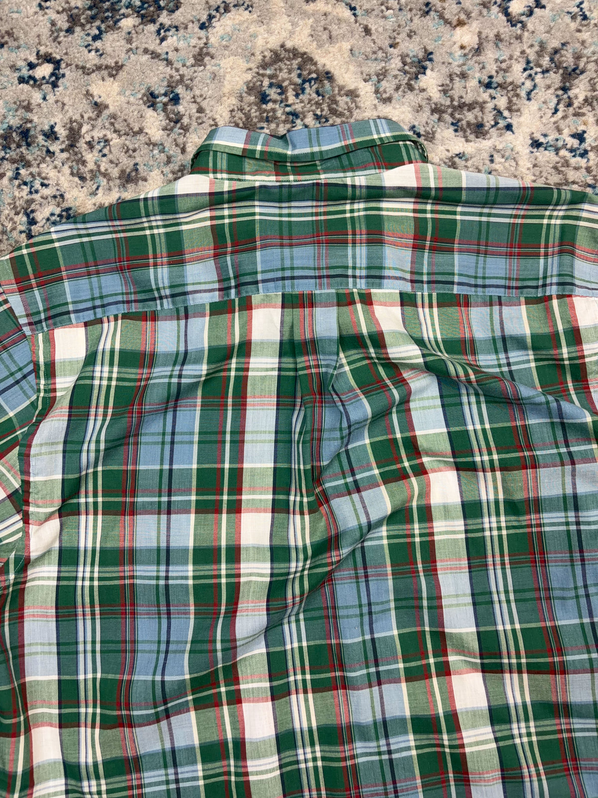 Vintage Windridge Plaid Single Pocket Shirt Sleeve Reworked Cropped Button Up Shirt Size Small
