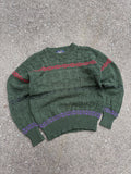 Vintage 90s Lake Harmony Rowing Club Geometric Texture Pattern Knit Sweater Size Medium