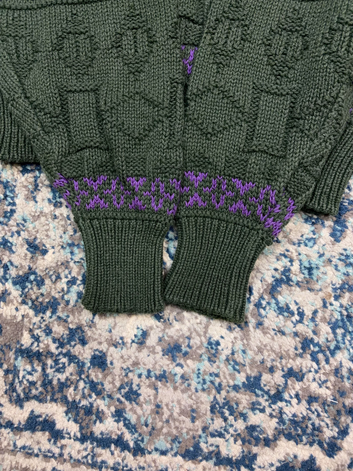 Vintage 90s Lake Harmony Rowing Club Geometric Texture Pattern Knit Sweater Size Medium