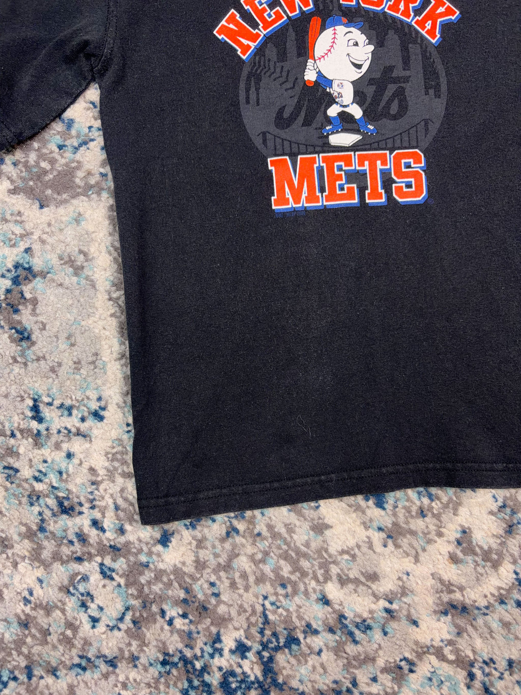 Vintage New York Mets MLB Nike Middle Swoosh Mascot Graphic T-Shirt Size YOUTH 6