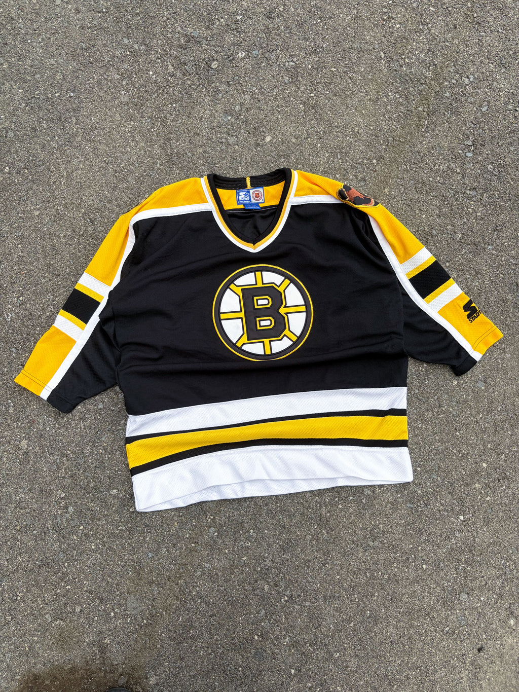 Vintage 90s Boston Bruins NHL Starter Stitched Logo Jersey Size YOUTH L/XL