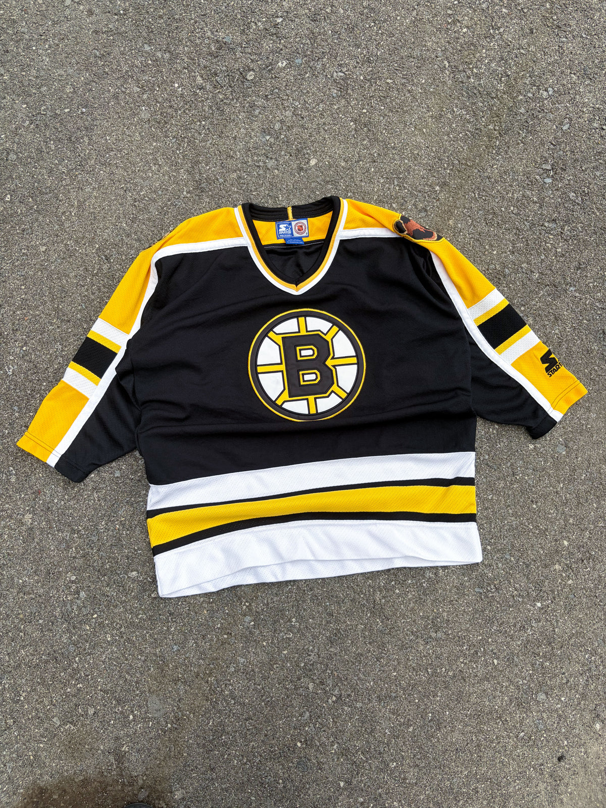 Vintage 90s Boston Bruins NHL Starter Stitched Logo Jersey Size YOUTH L/XL