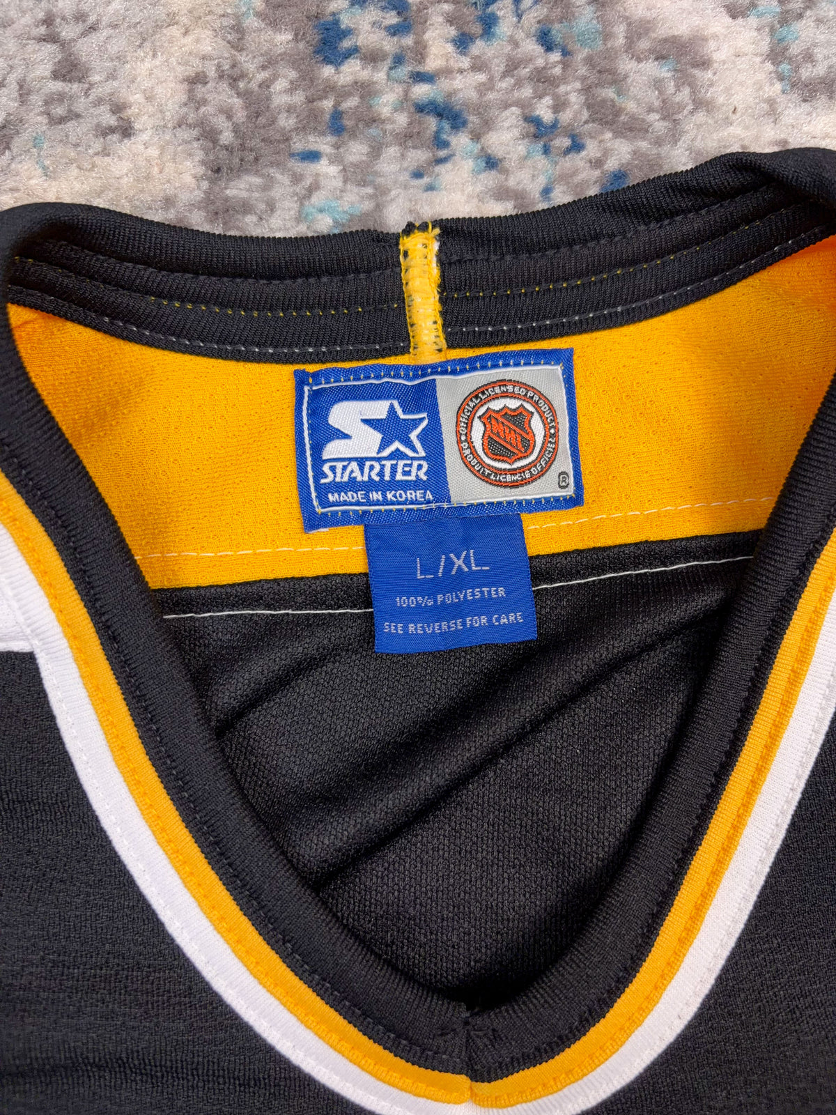 Vintage 90s Boston Bruins NHL Starter Stitched Logo Jersey Size YOUTH L/XL