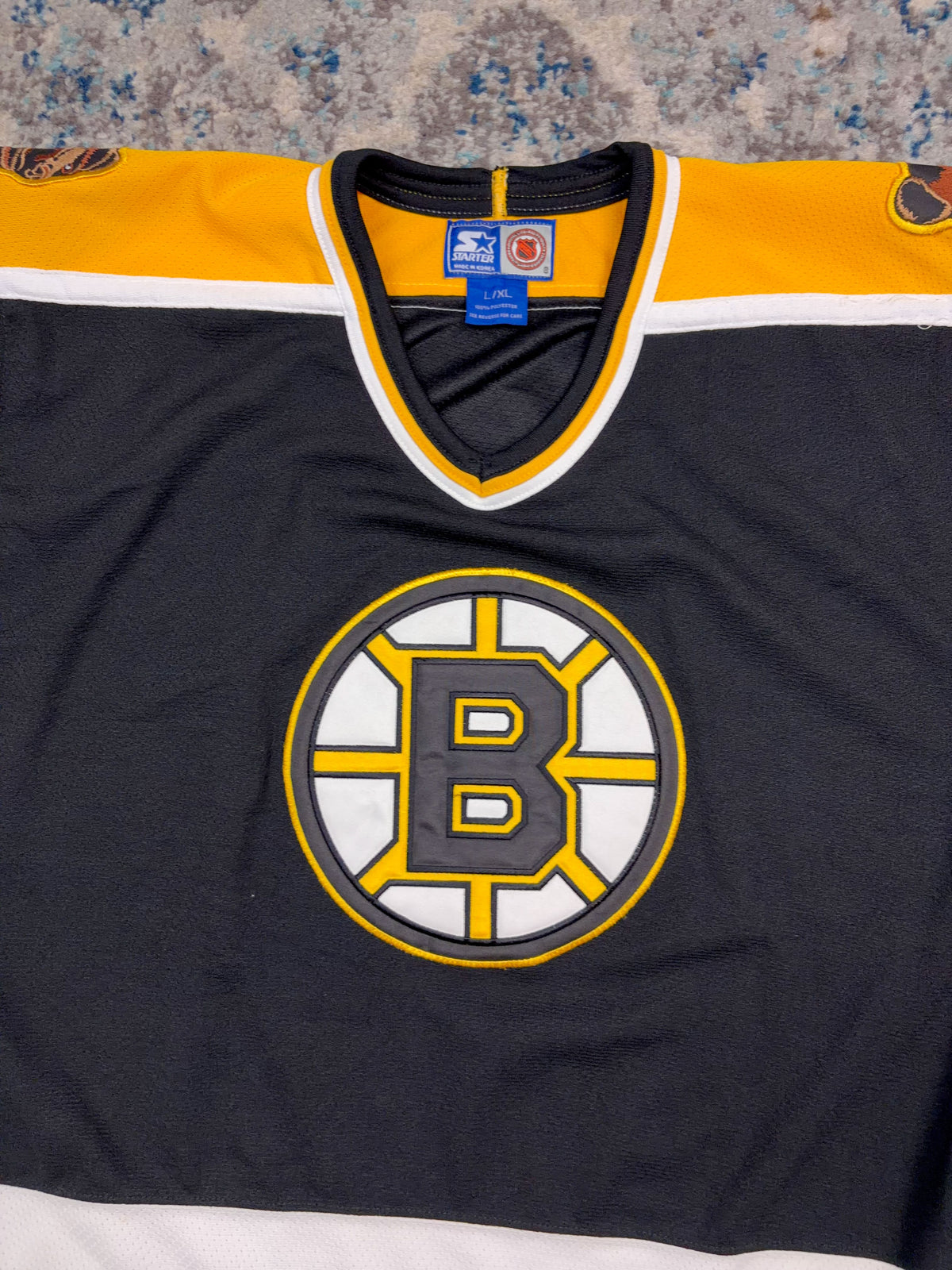 Vintage 90s Boston Bruins NHL Starter Stitched Logo Jersey Size YOUTH L/XL