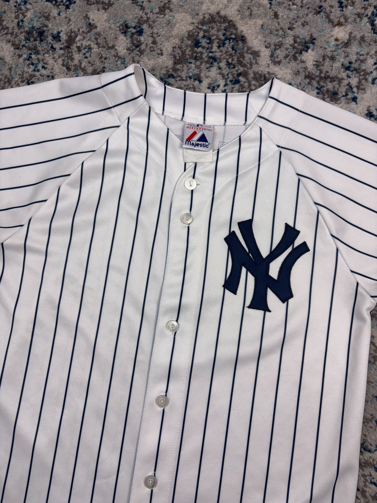 Vintage Derek Jeter #2 New York Yankees MLB Pinstripe Baseball Jersey Size YOUTH L