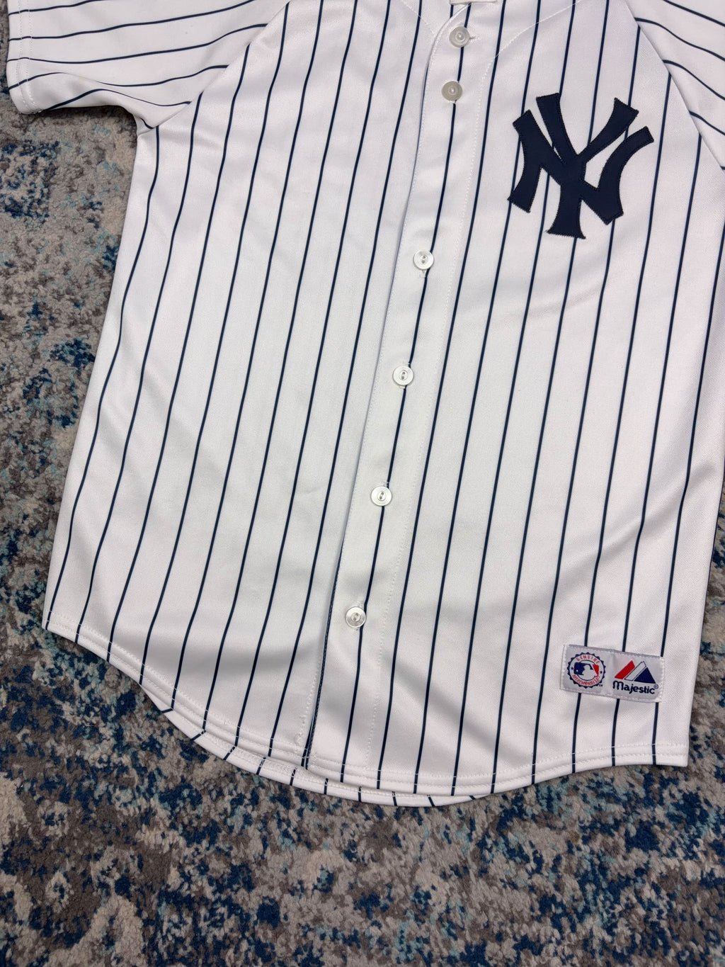 Vintage Derek Jeter #2 New York Yankees MLB Pinstripe Baseball Jersey Size YOUTH L