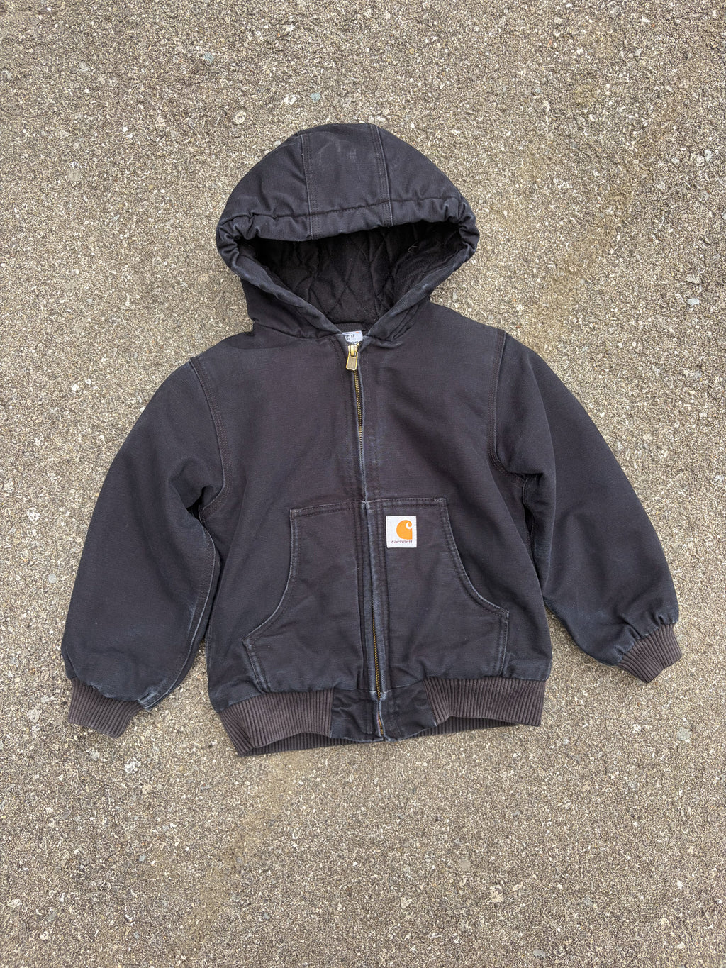 Vintage Carhartt Canvas Workwear Insulated Hooded Active Jacket Size YOUTH XS (6)