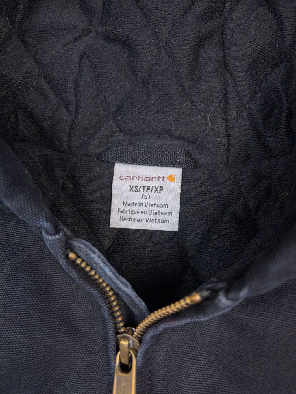 Vintage Carhartt Canvas Workwear Insulated Hooded Active Jacket Size YOUTH XS (6)