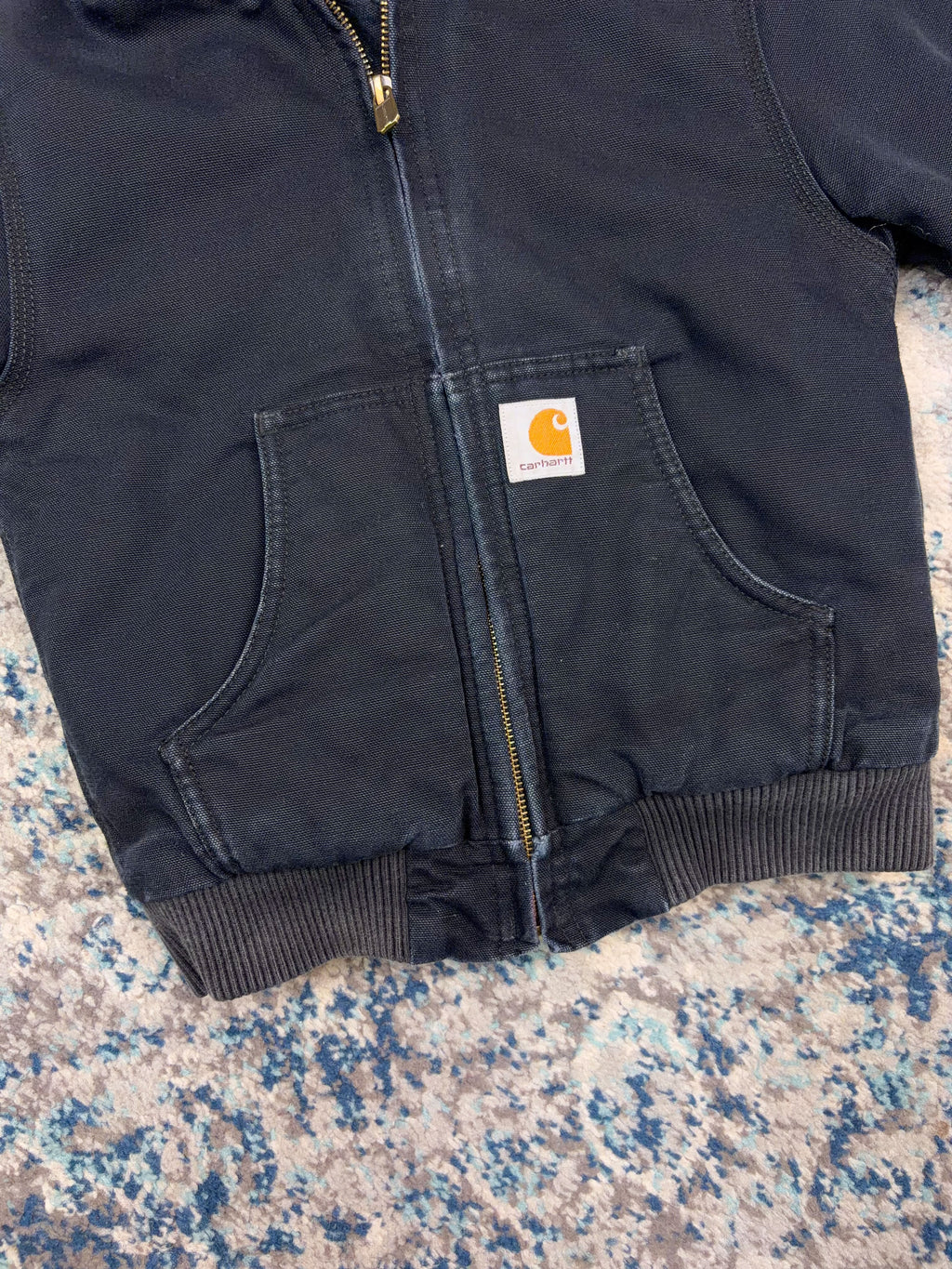 Vintage Carhartt Canvas Workwear Insulated Hooded Active Jacket Size YOUTH XS (6)