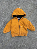 Vintage Carhartt Canvas Workwear Insulated Hooded Active Jacket Size YOUTH 12M
