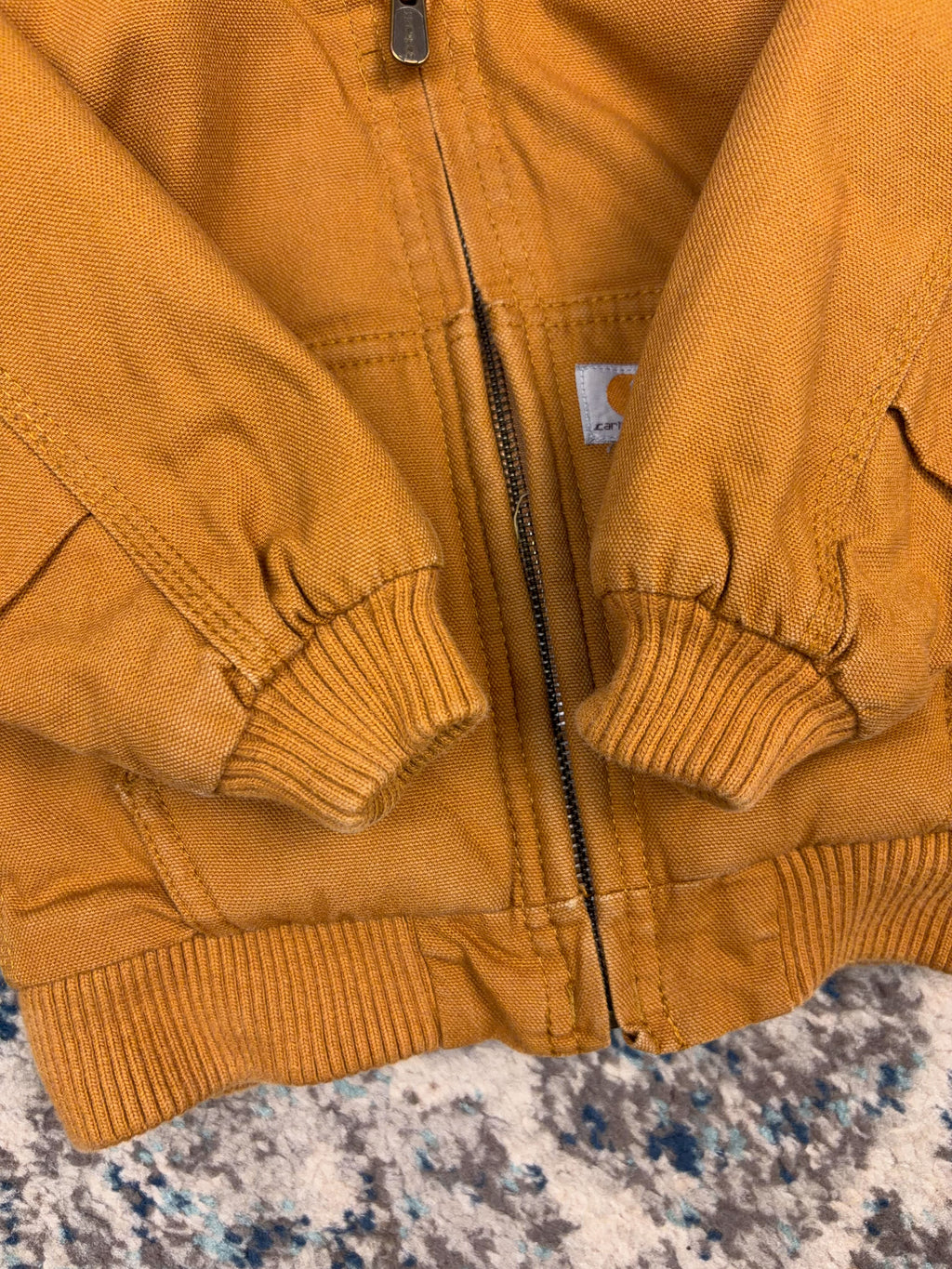 Vintage Carhartt Canvas Workwear Insulated Hooded Active Jacket Size YOUTH 12M