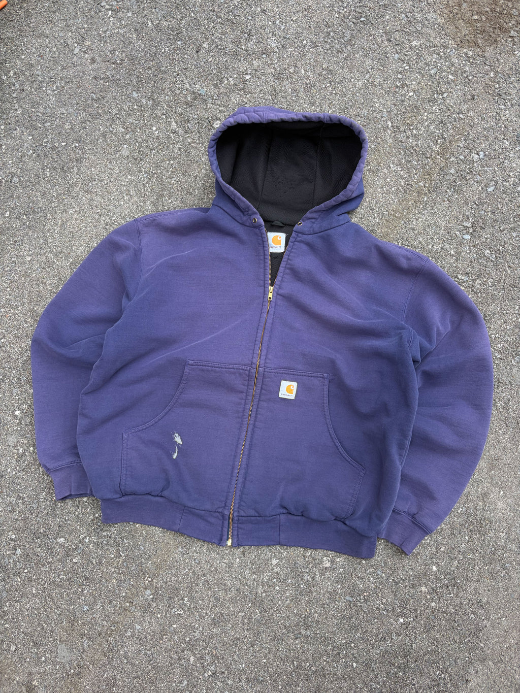 Vintage Carhartt Thermal Lined Heavyweight Hooded Full Zip Workwear Sweatshirt Size XL