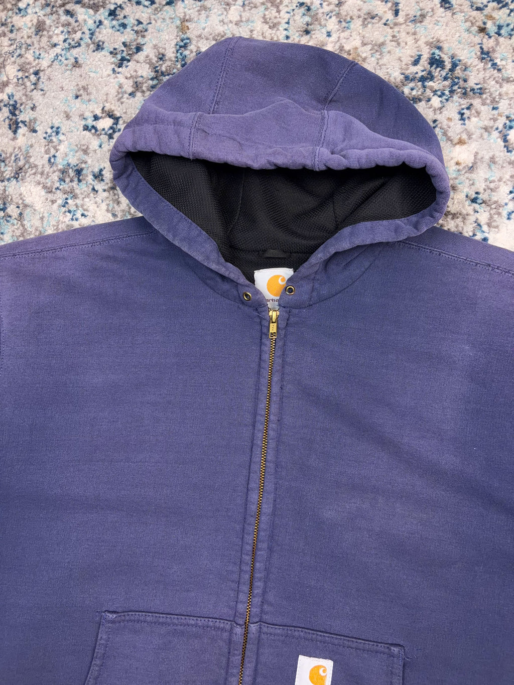 Vintage Carhartt Thermal Lined Heavyweight Hooded Full Zip Workwear Sweatshirt Size XL
