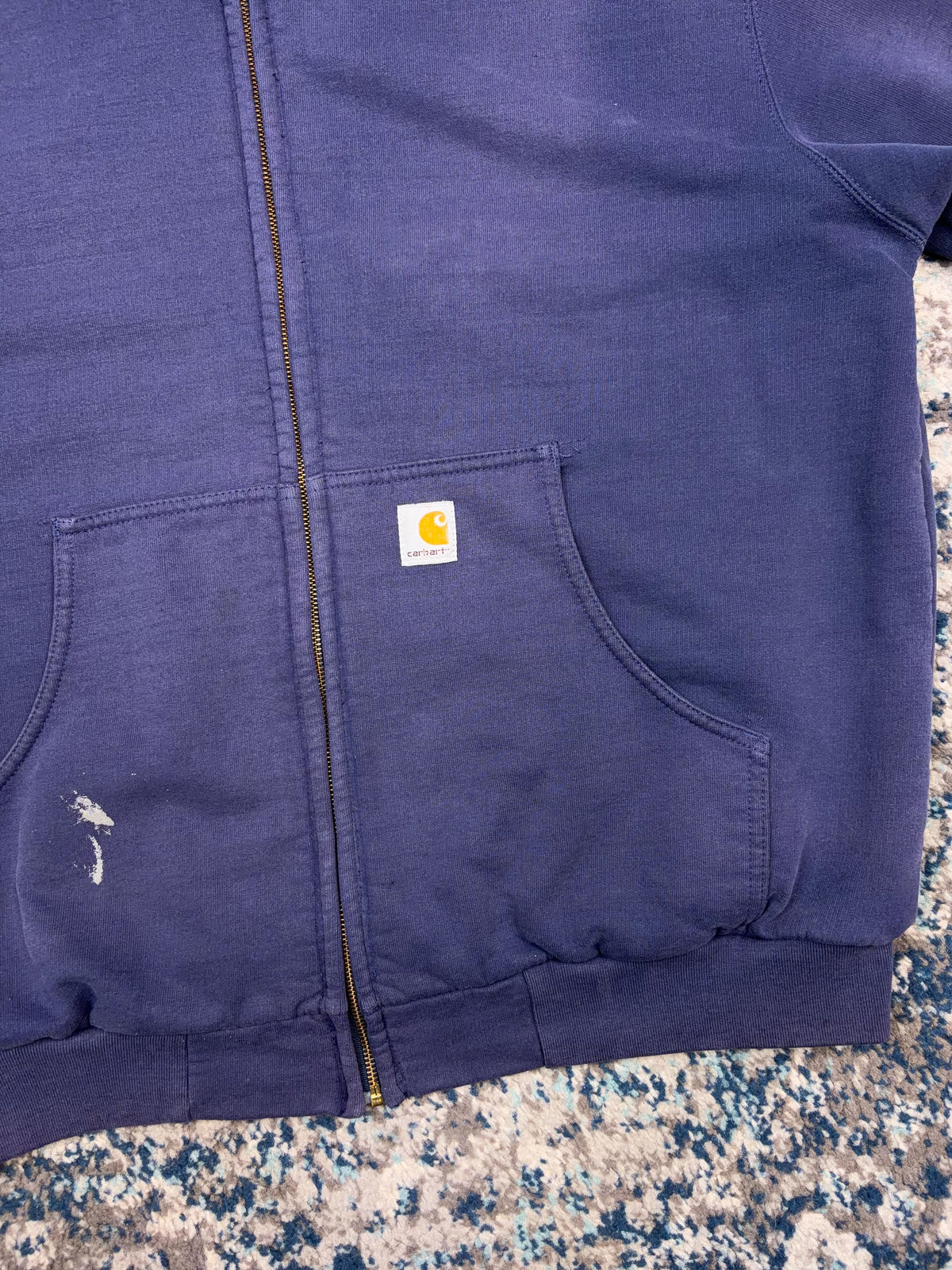 Vintage Carhartt Thermal Lined Heavyweight Hooded Full Zip Workwear Sweatshirt Size XL