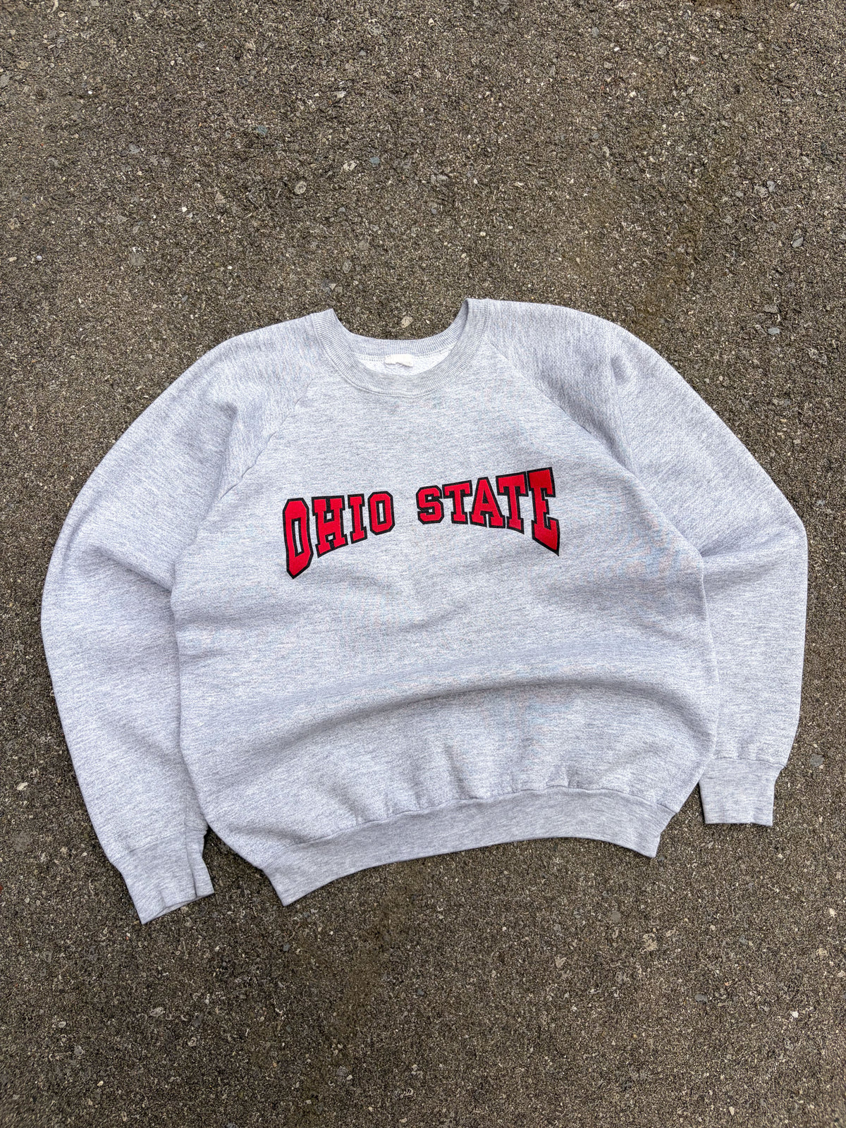 Vintage 90s Ohio State Buckeyes NCAA Arc Spellout Graphic Crewneck Sweatshirt Size Large