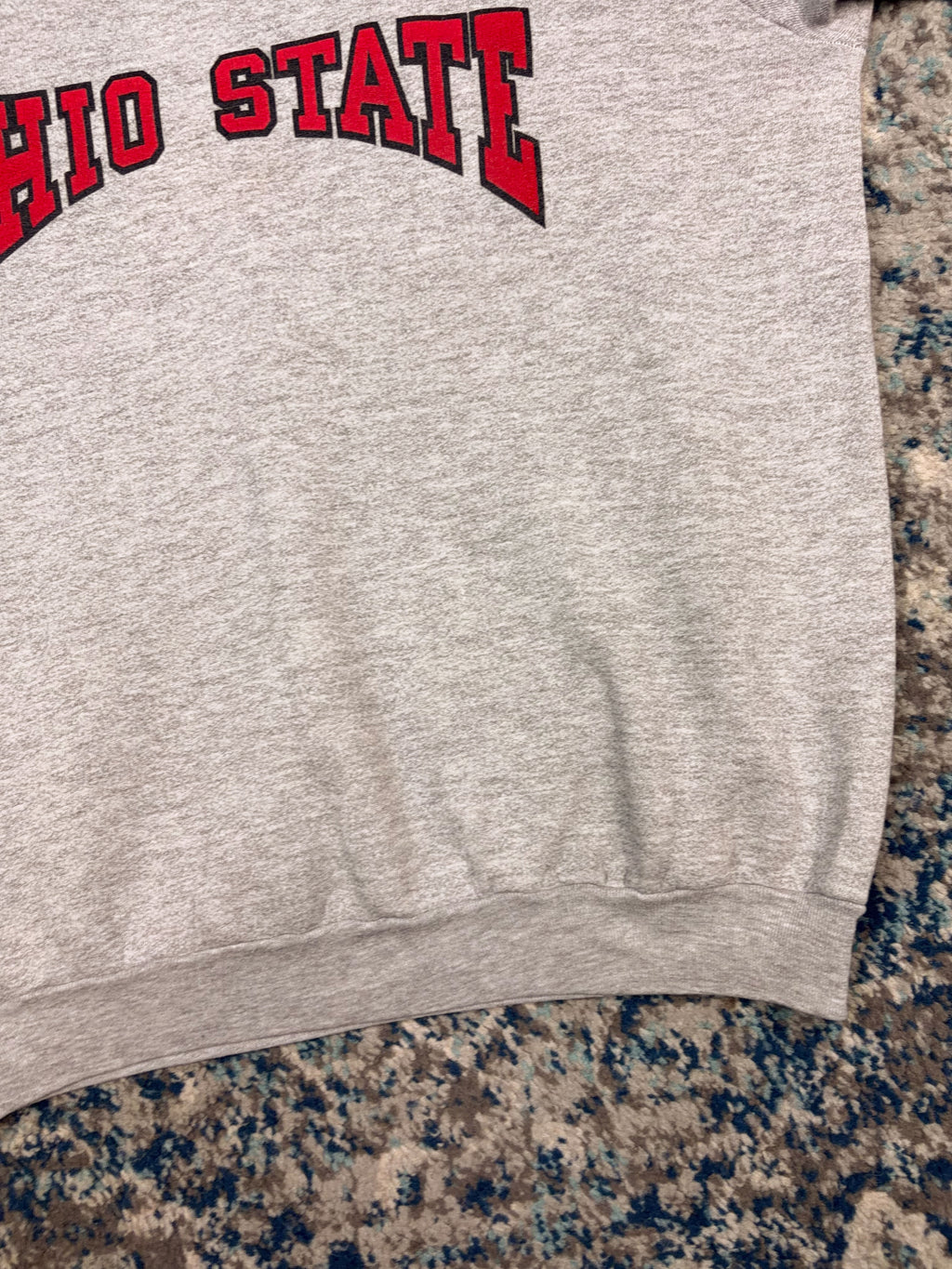 Vintage 90s Ohio State Buckeyes NCAA Arc Spellout Graphic Crewneck Sweatshirt Size Large