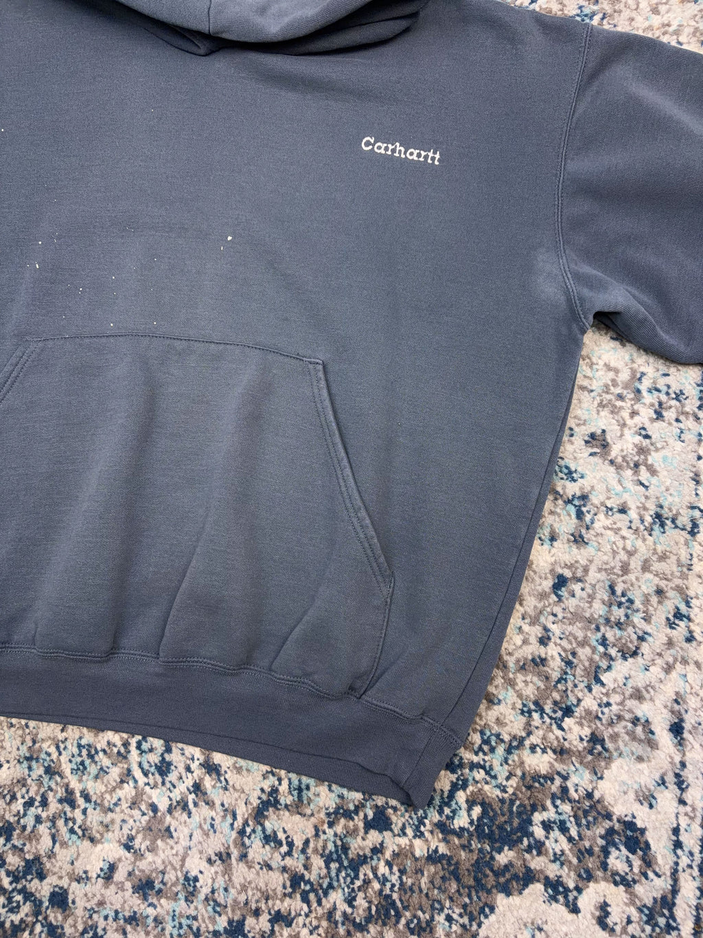 Vintage Carhartt Embroidered Spellout Hooded Workwear Sweatshirt Size XL