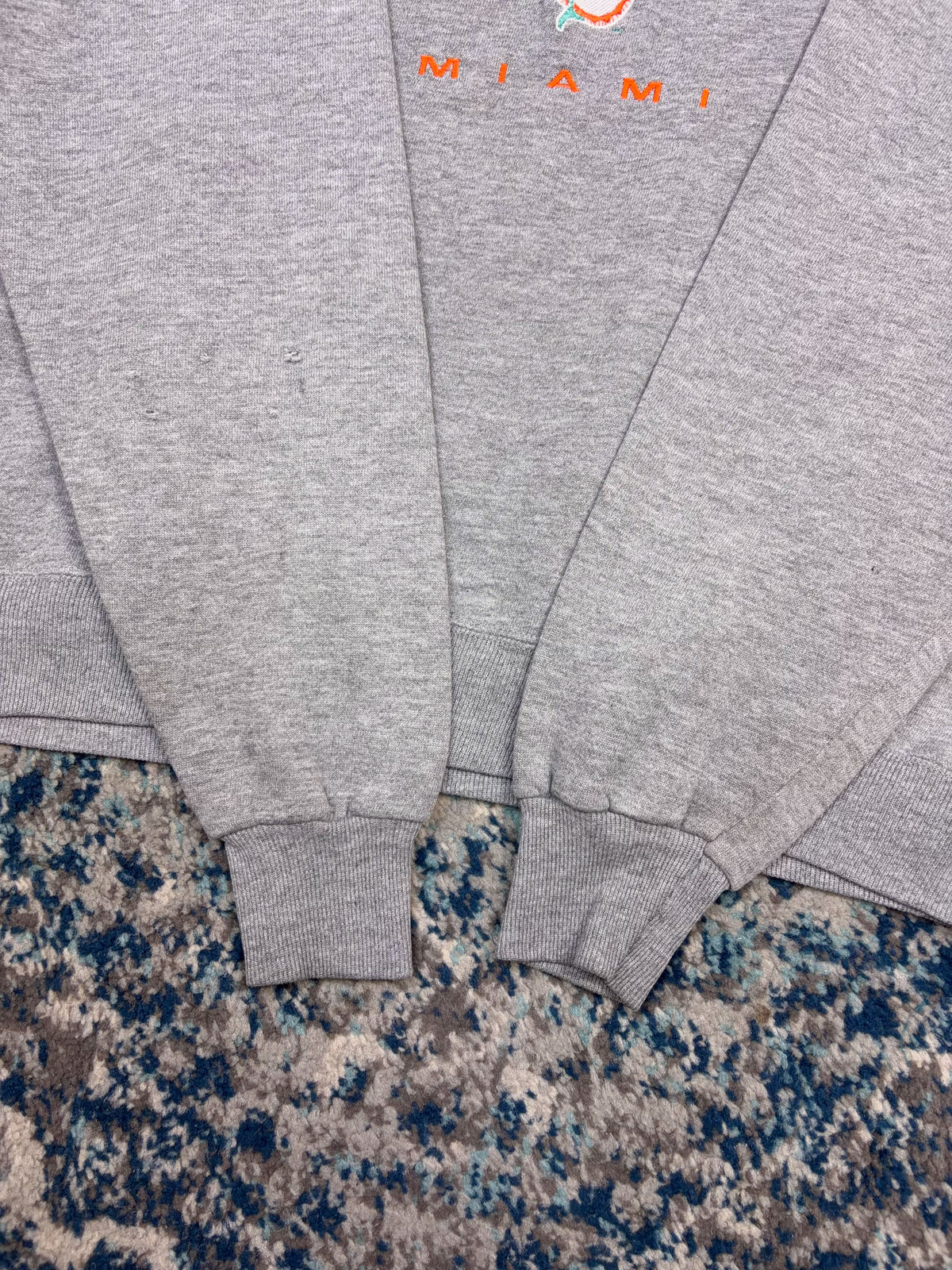 Vintage 90s Miami Dolphins NFL Embroidered Logo Spellout Sweatshirt Size Large
