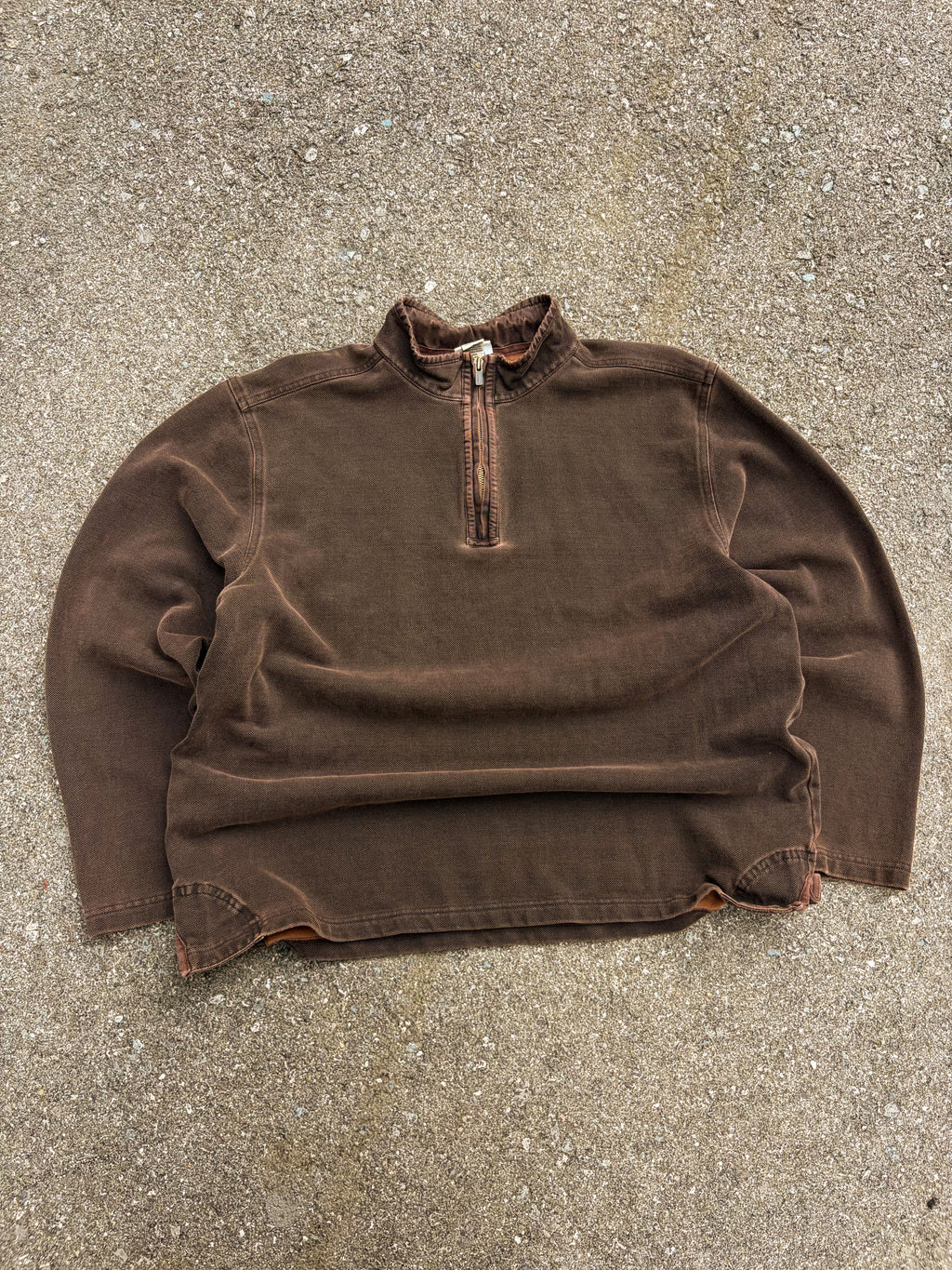Vintage L.L. Bean Fleece Lined Thermal 1/4 Zip Crewneck Sweatshirt Size Large