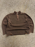Vintage L.L. Bean Fleece Lined Thermal 1/4 Zip Crewneck Sweatshirt Size Large