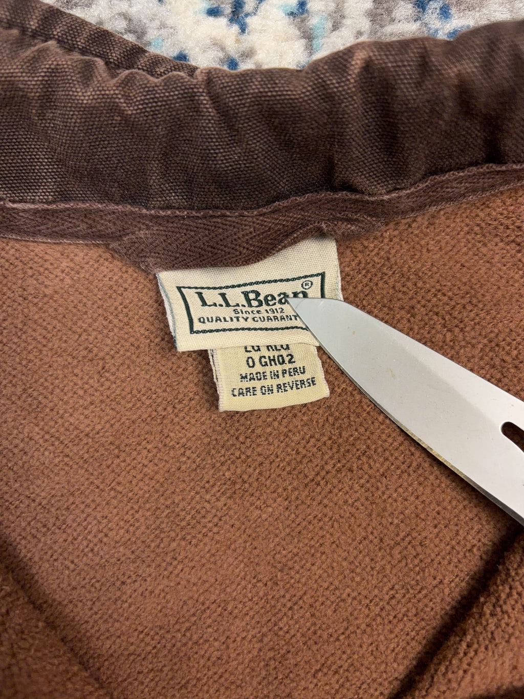 Vintage L.L. Bean Fleece Lined Thermal 1/4 Zip Crewneck Sweatshirt Size Large