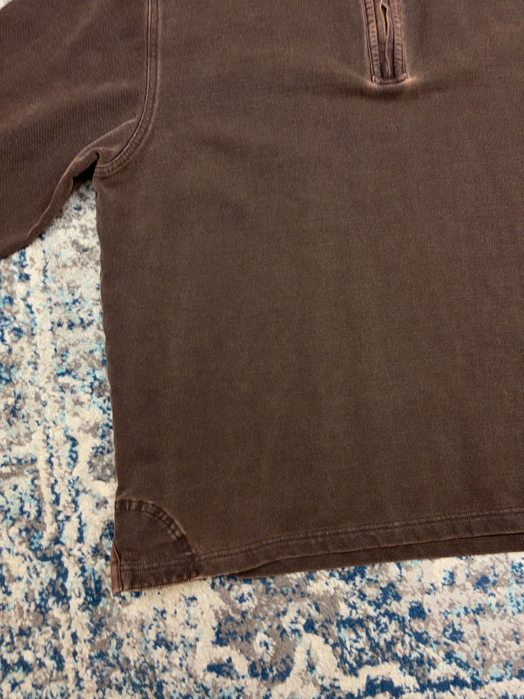 Vintage L.L. Bean Fleece Lined Thermal 1/4 Zip Crewneck Sweatshirt Size Large