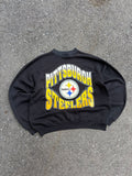 Vintage 1995 Pittsburgh Steelers NFL Big Logo Spellout Crewneck Sweatshirt Size XL