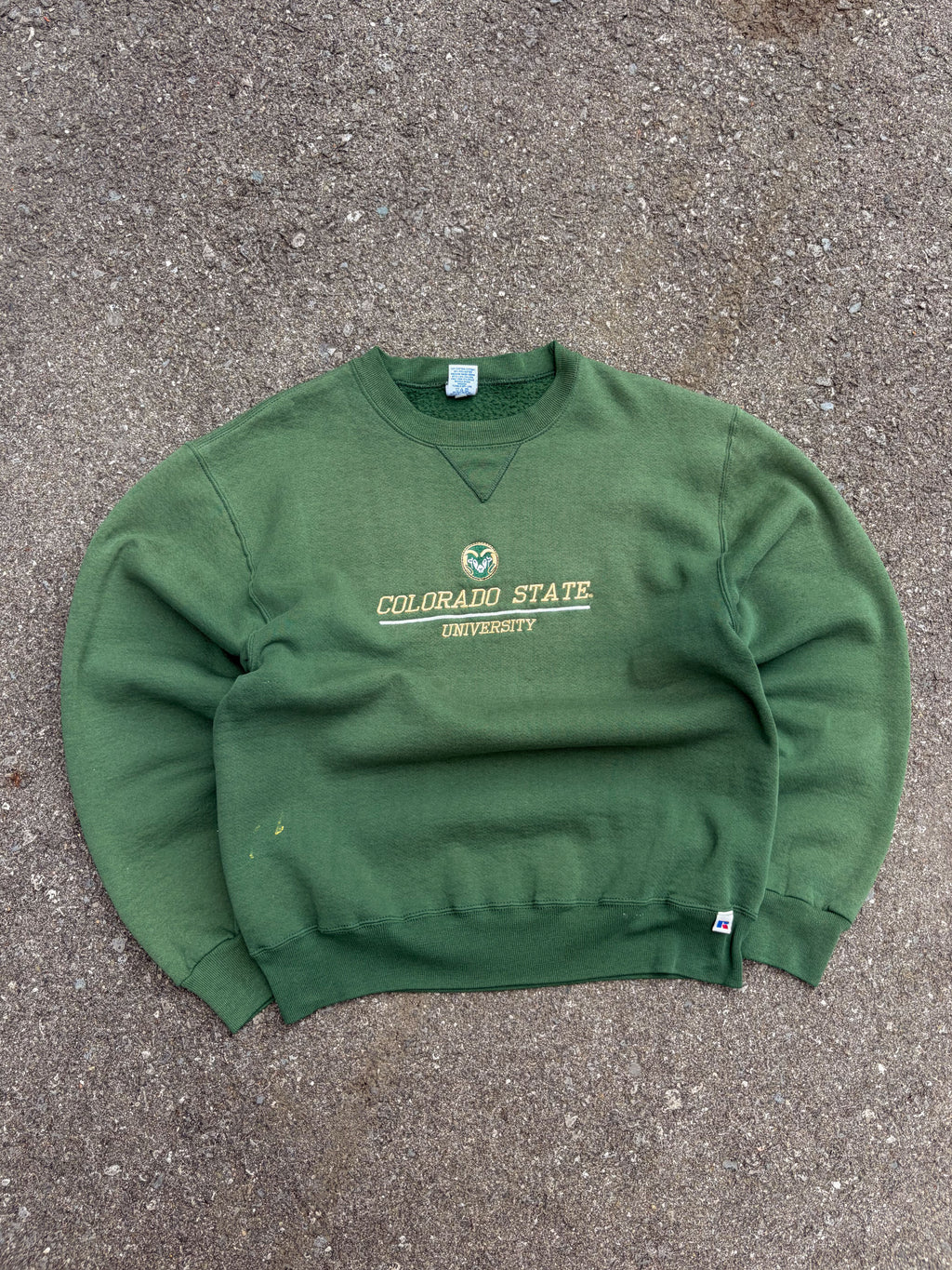 Vintage Colorado State Rams NCAA Embroidered Logo Spellout Crewneck Sweatshirt Size Medium