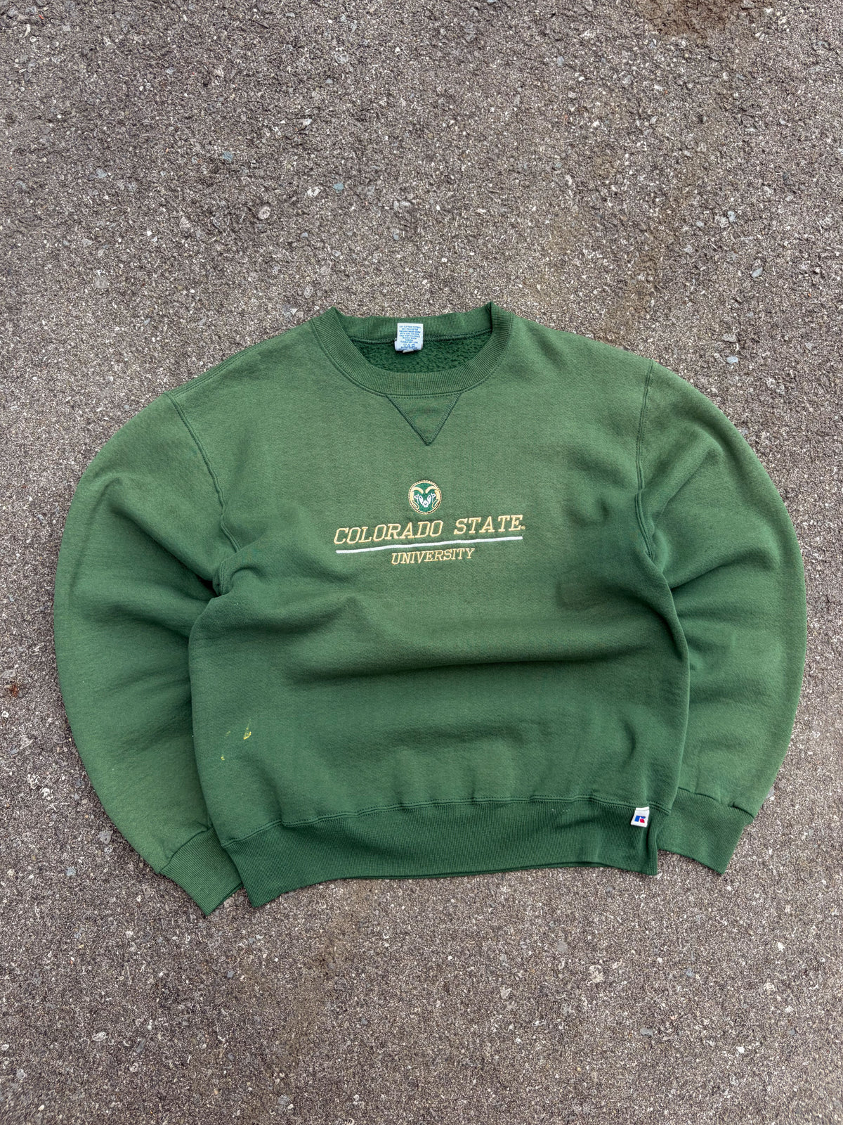 Vintage Colorado State Rams NCAA Embroidered Logo Spellout Crewneck Sweatshirt Size Medium