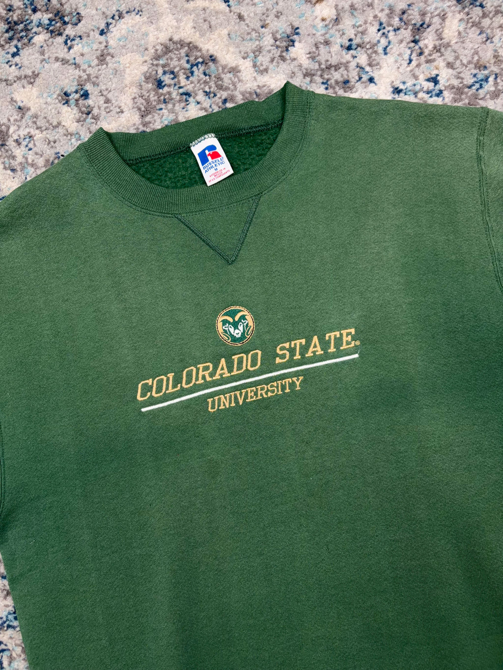 Vintage Colorado State Rams NCAA Embroidered Logo Spellout Crewneck Sweatshirt Size Medium