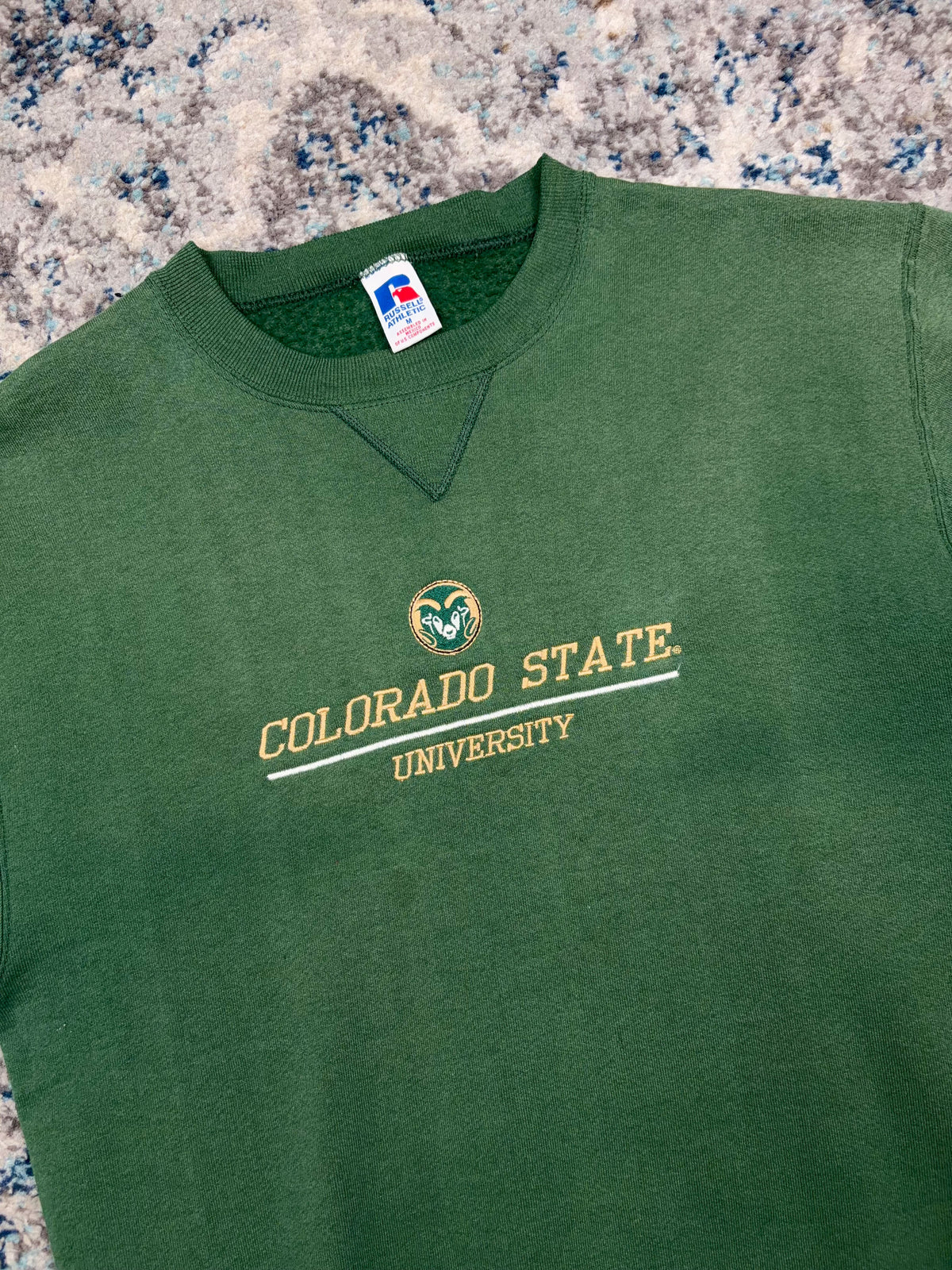 Vintage Colorado State Rams NCAA Embroidered Logo Spellout Crewneck Sweatshirt Size Medium