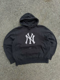 Vintage New York Yankees MLB Nike Embroidered Middle Swoosh Hooded Sweatshirt Size Large