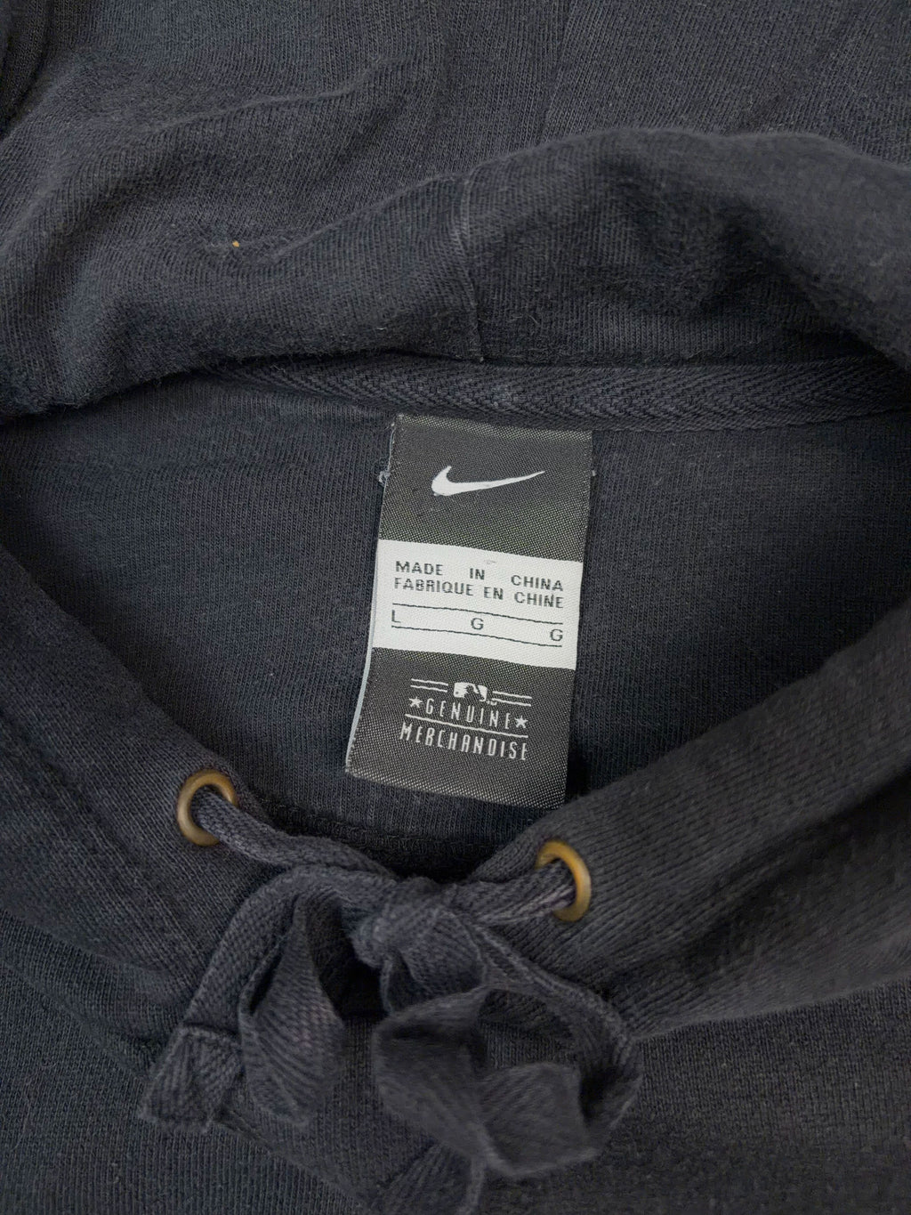Vintage New York Yankees MLB Nike Embroidered Middle Swoosh Hooded Sweatshirt Size Large