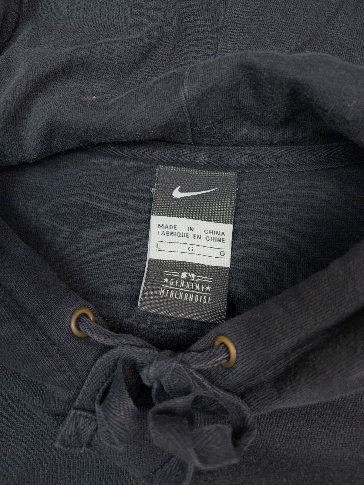 Vintage New York Yankees MLB Nike Embroidered Middle Swoosh Hooded Sweatshirt Size Large