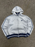 Vintage 80s/90s Nike Embroidered Swoosh Spellout Hooded Track Sweatshirt Size Medium