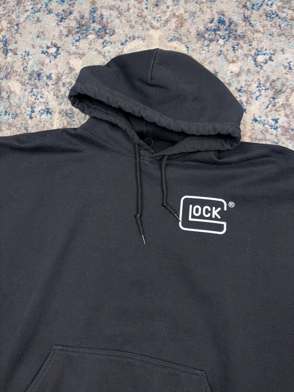 Vintage Glock In Glock We Trust Firearm Promo Graphic Hooded Sweatshirt Size XL