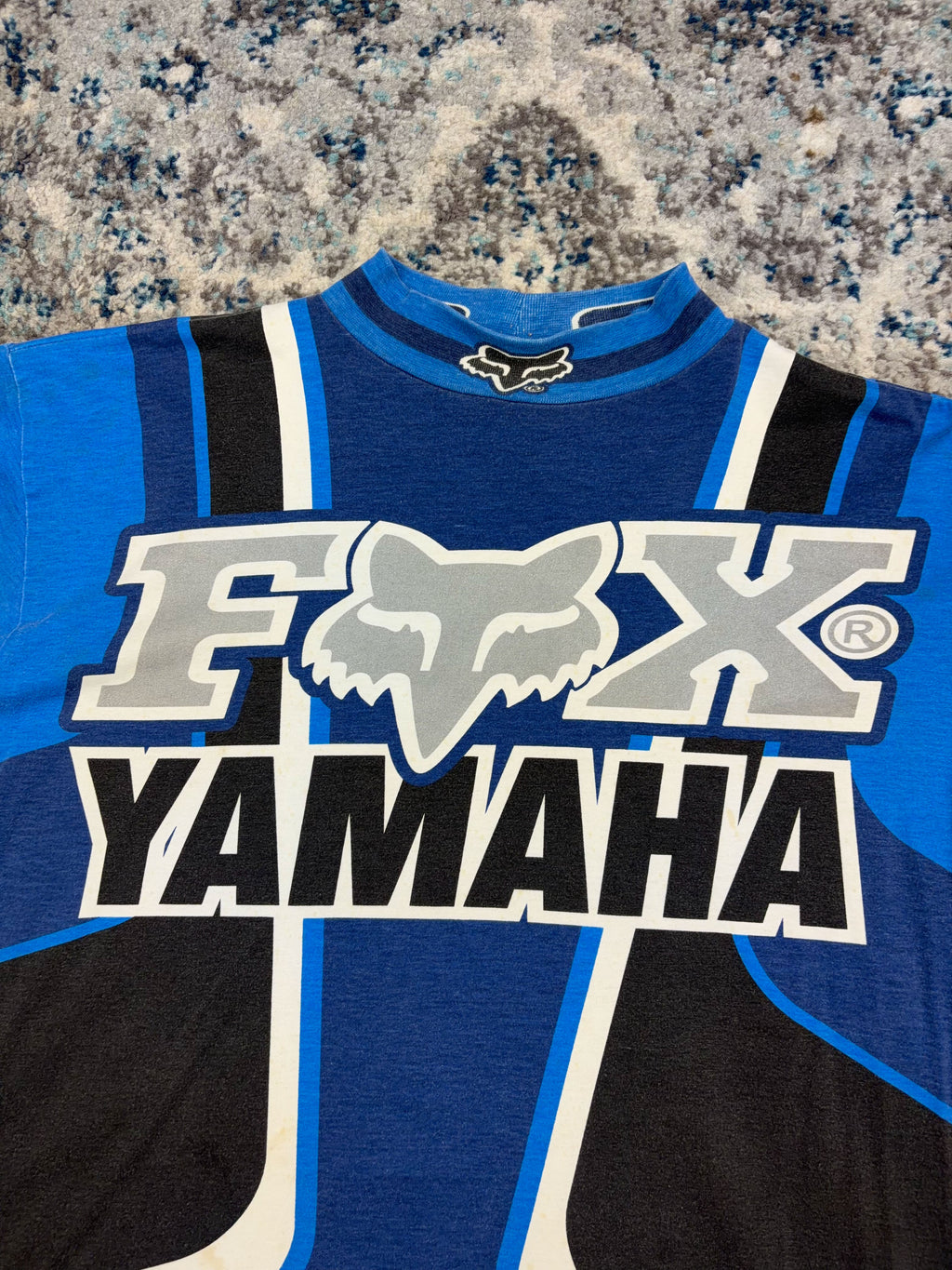 Vintage Fox Racing Yamaha Motocross Long Sleeve Spellout Cropped Jersey Size Large