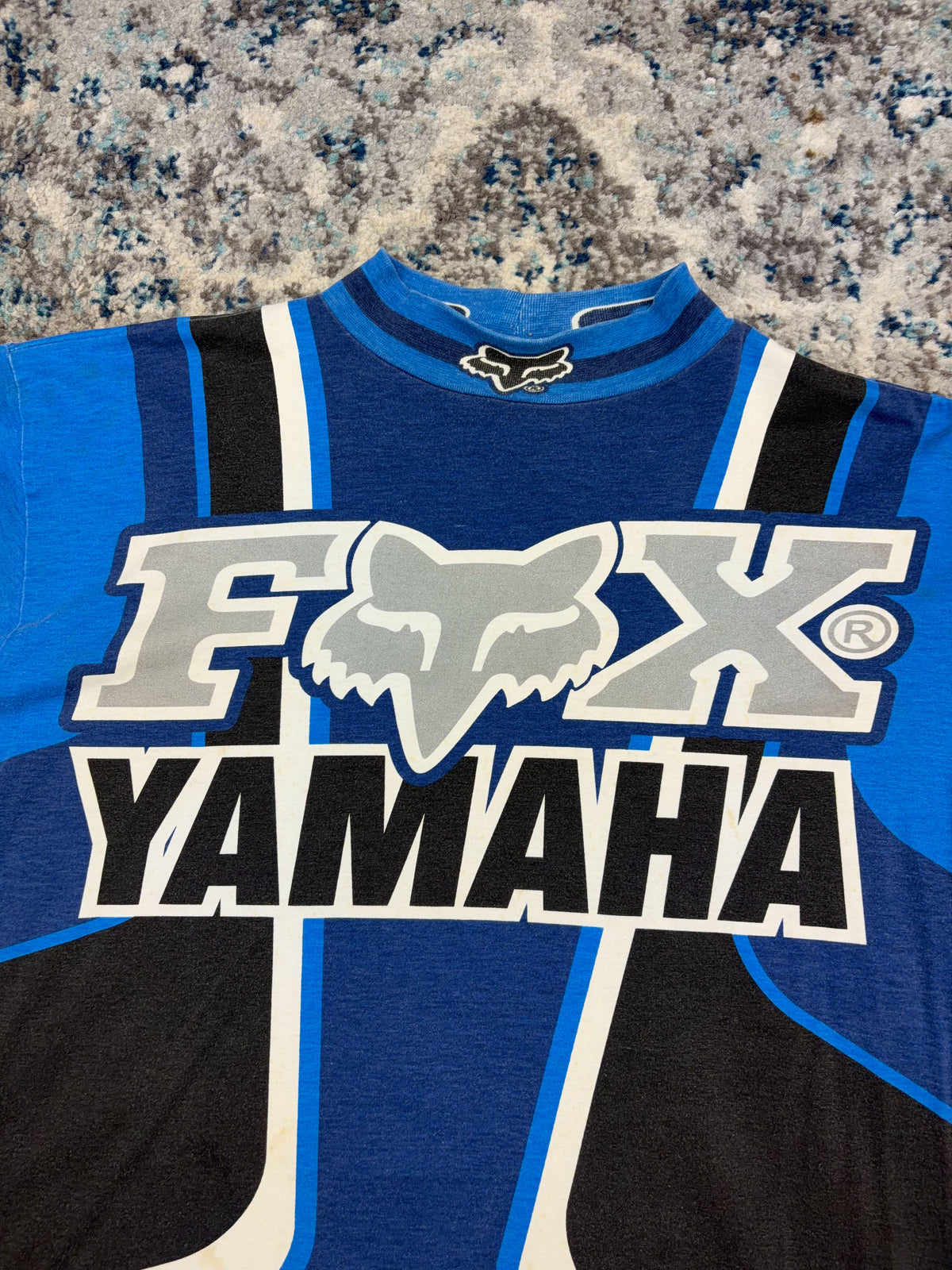Vintage Fox Racing Yamaha Motocross Long Sleeve Spellout Cropped Jersey Size Large