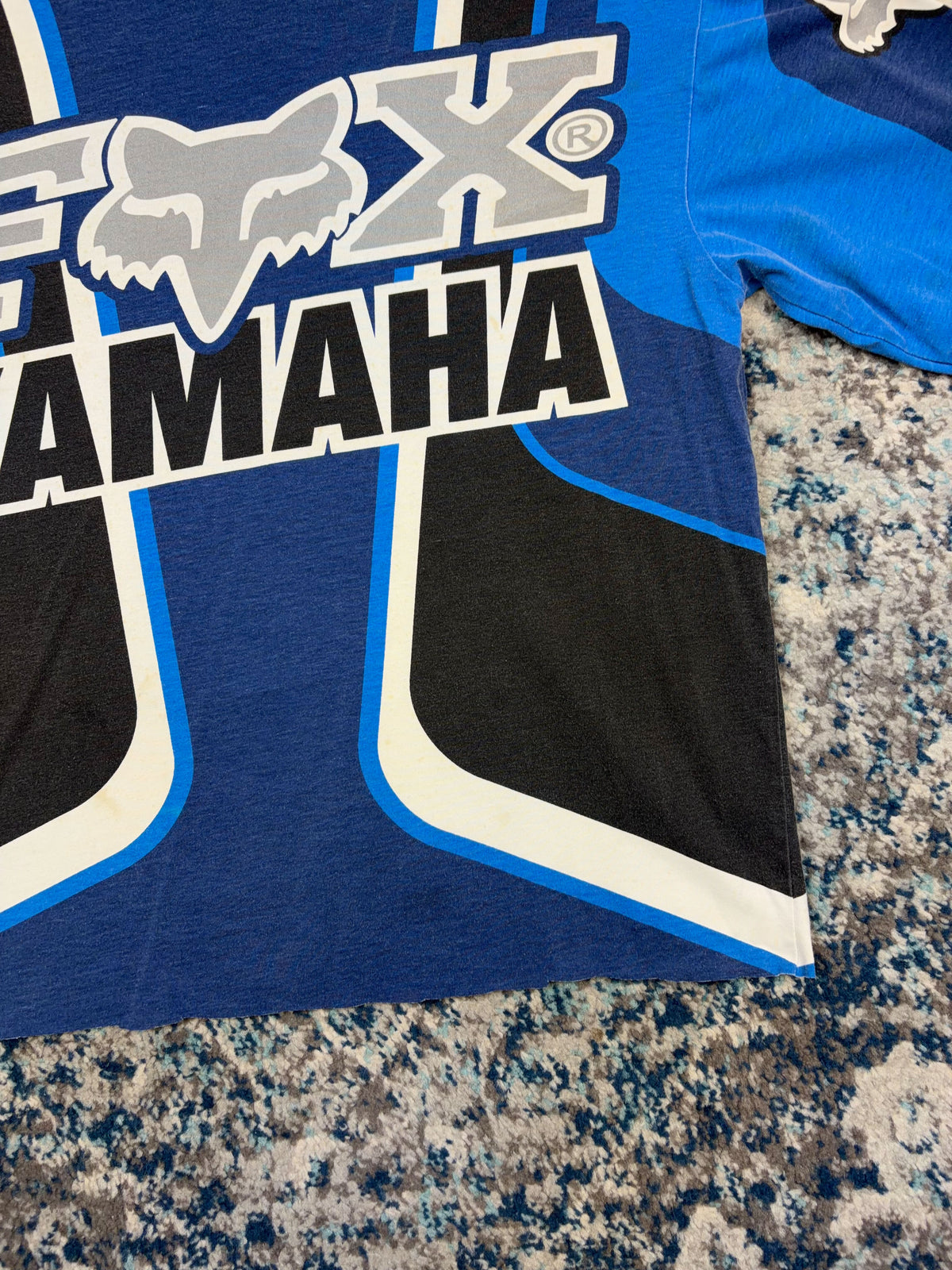 Vintage Fox Racing Yamaha Motocross Long Sleeve Spellout Cropped Jersey Size Large
