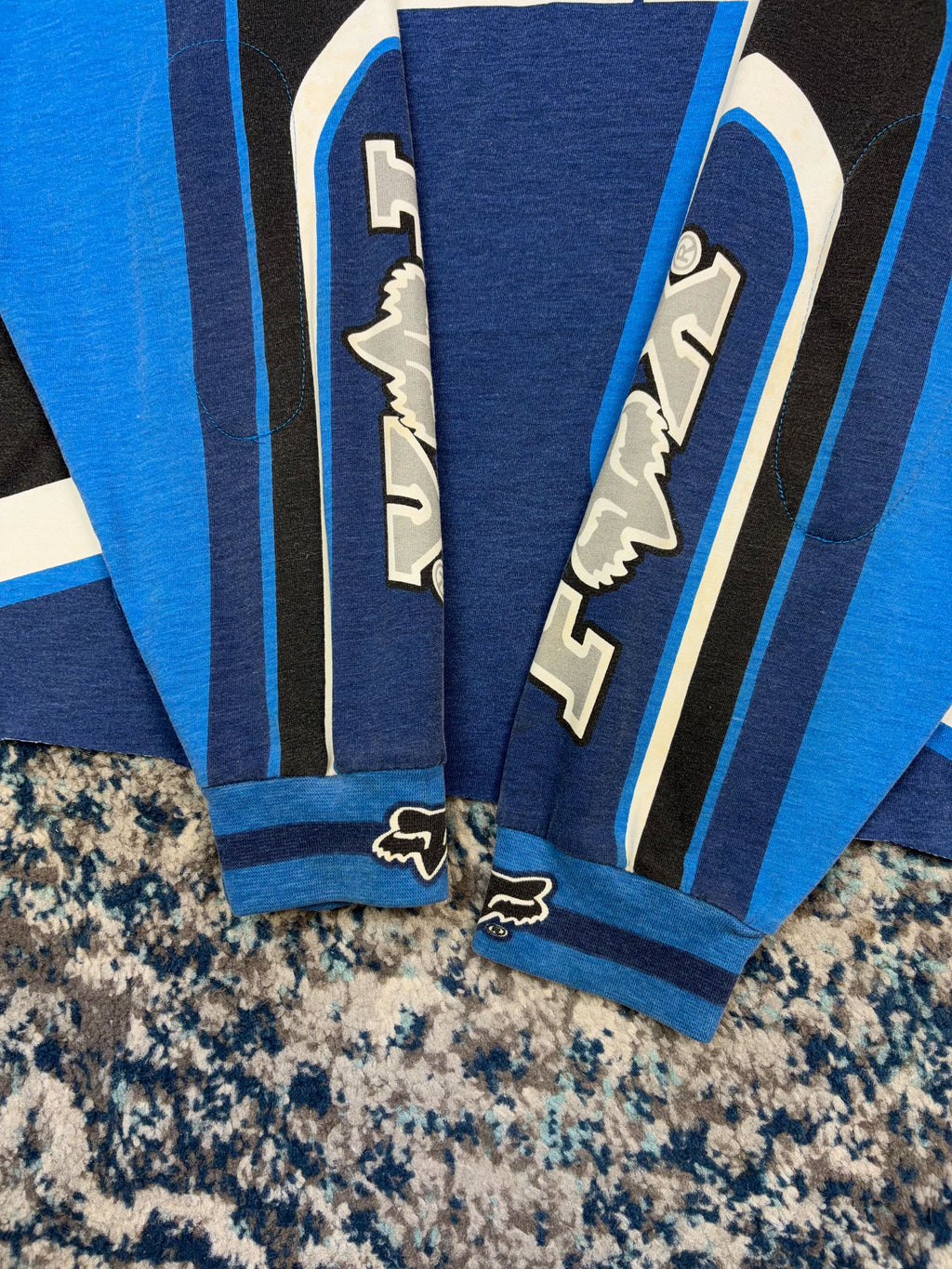 Vintage Fox Racing Yamaha Motocross Long Sleeve Spellout Cropped Jersey Size Large
