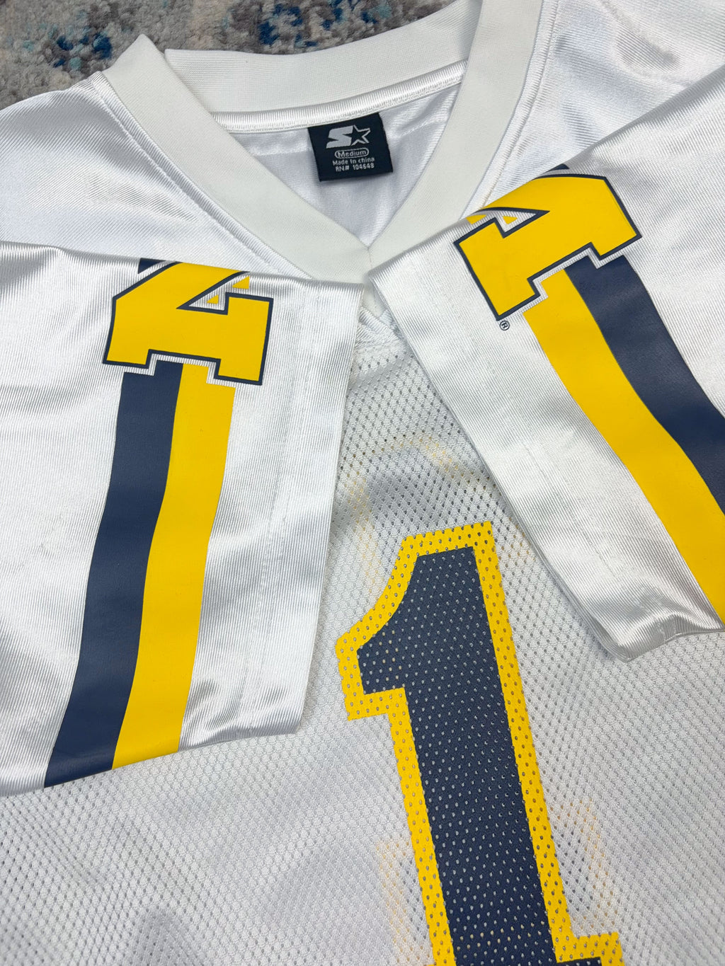 Vintage Michigan Wolverines NCAA #1 Starter Football Jersey Size Medium