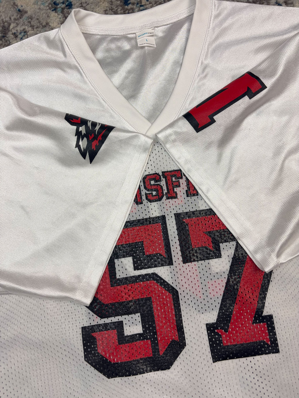 Vintage Mansfield Mounties NCAA #57 Mesh Football Jersey Size Large