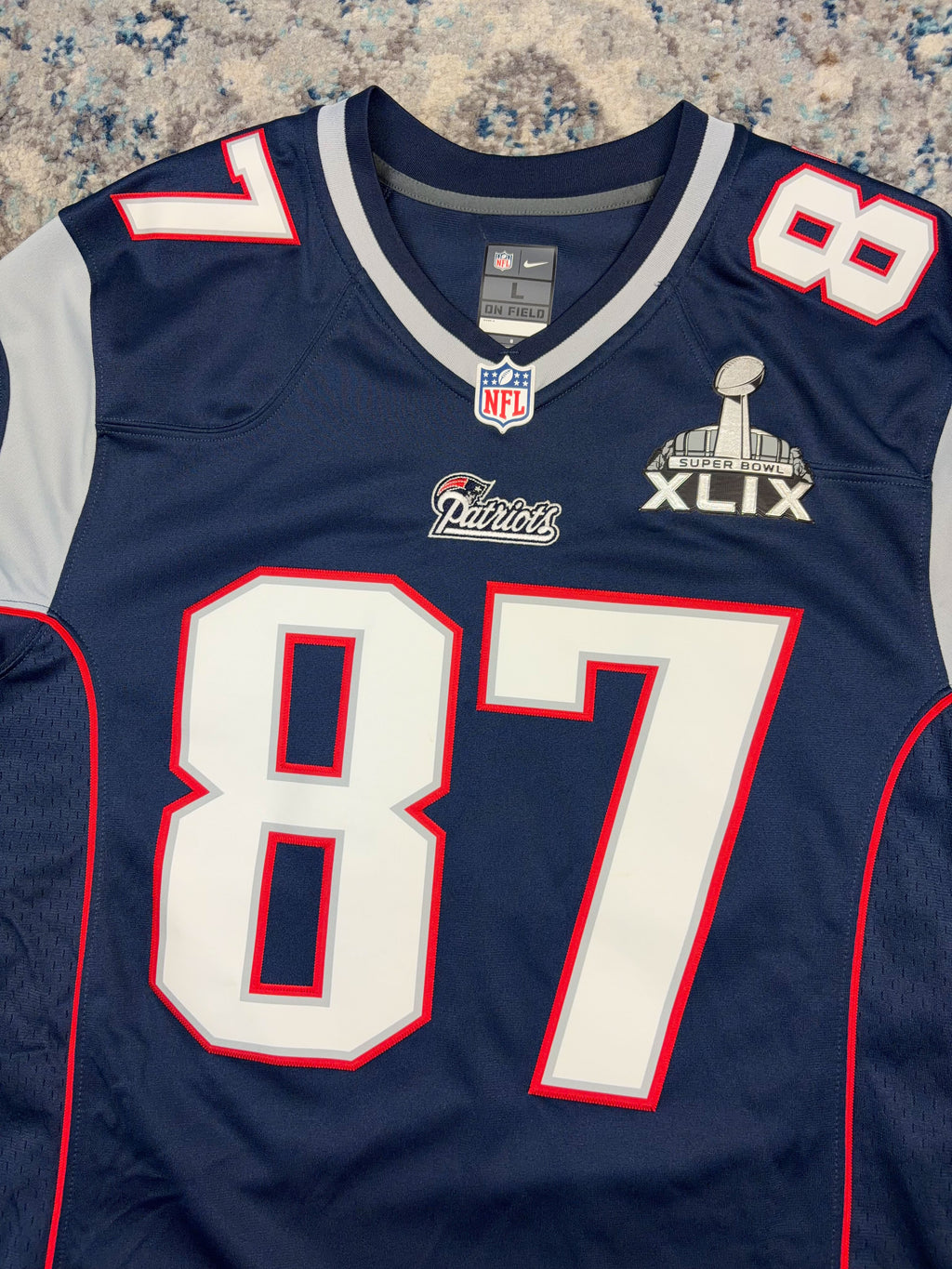 2015 Rob Gronkowski #87 New England Patriots NFL Nike Football Jersey Size Large