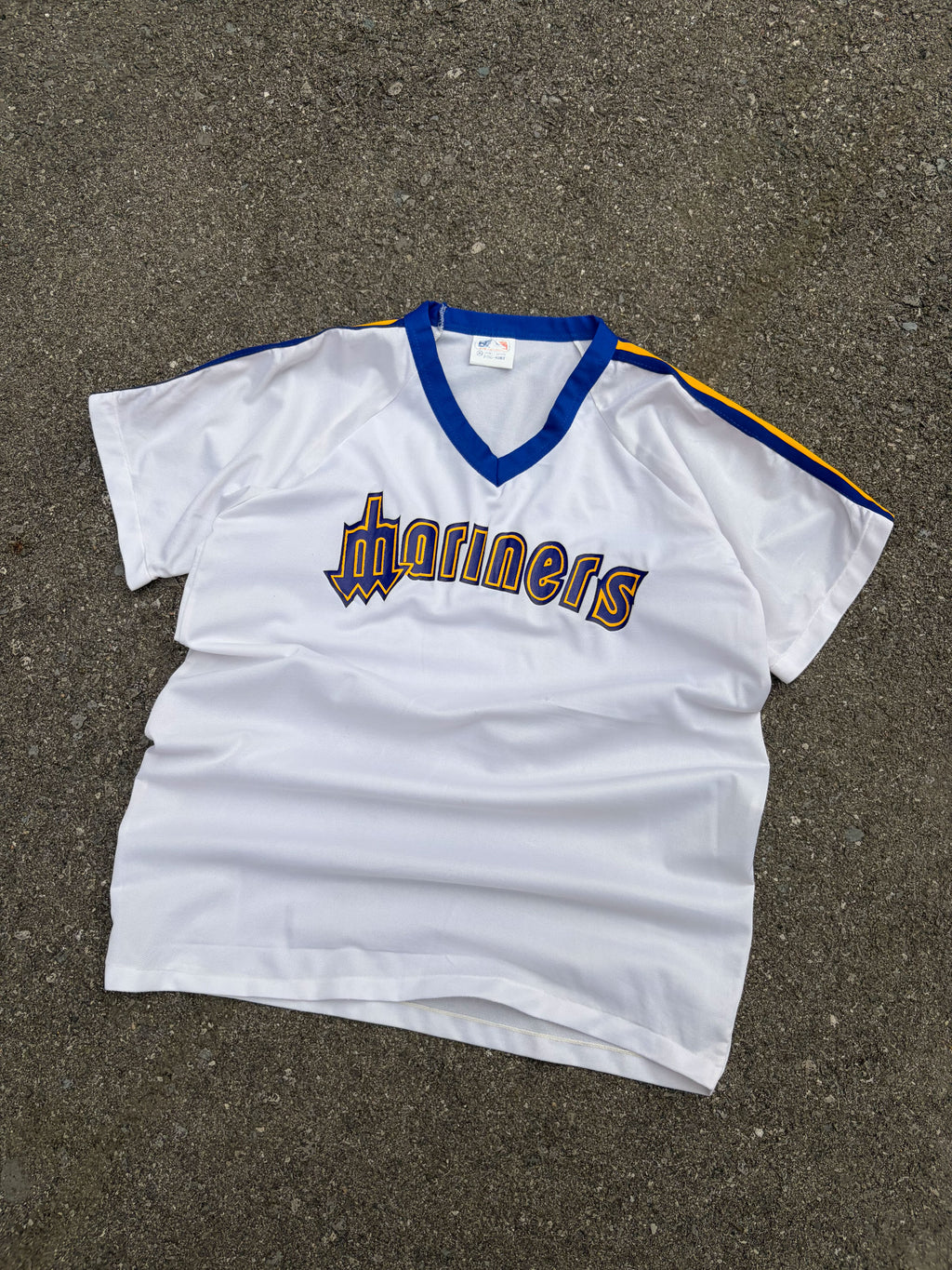 Vintage 80s/90s Seattle Mariners MLB Trident Logo Spellout Jersey Size XL
