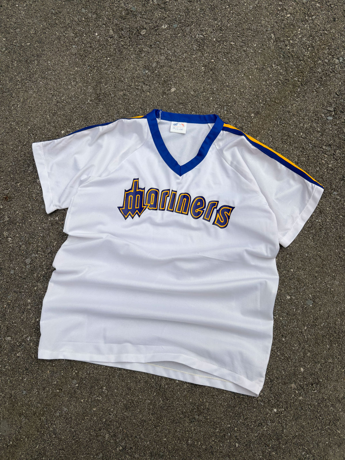 Vintage 80s/90s Seattle Mariners MLB Trident Logo Spellout Jersey Size XL