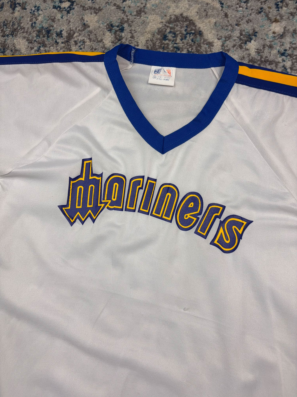 Vintage 80s/90s Seattle Mariners MLB Trident Logo Spellout Jersey Size XL