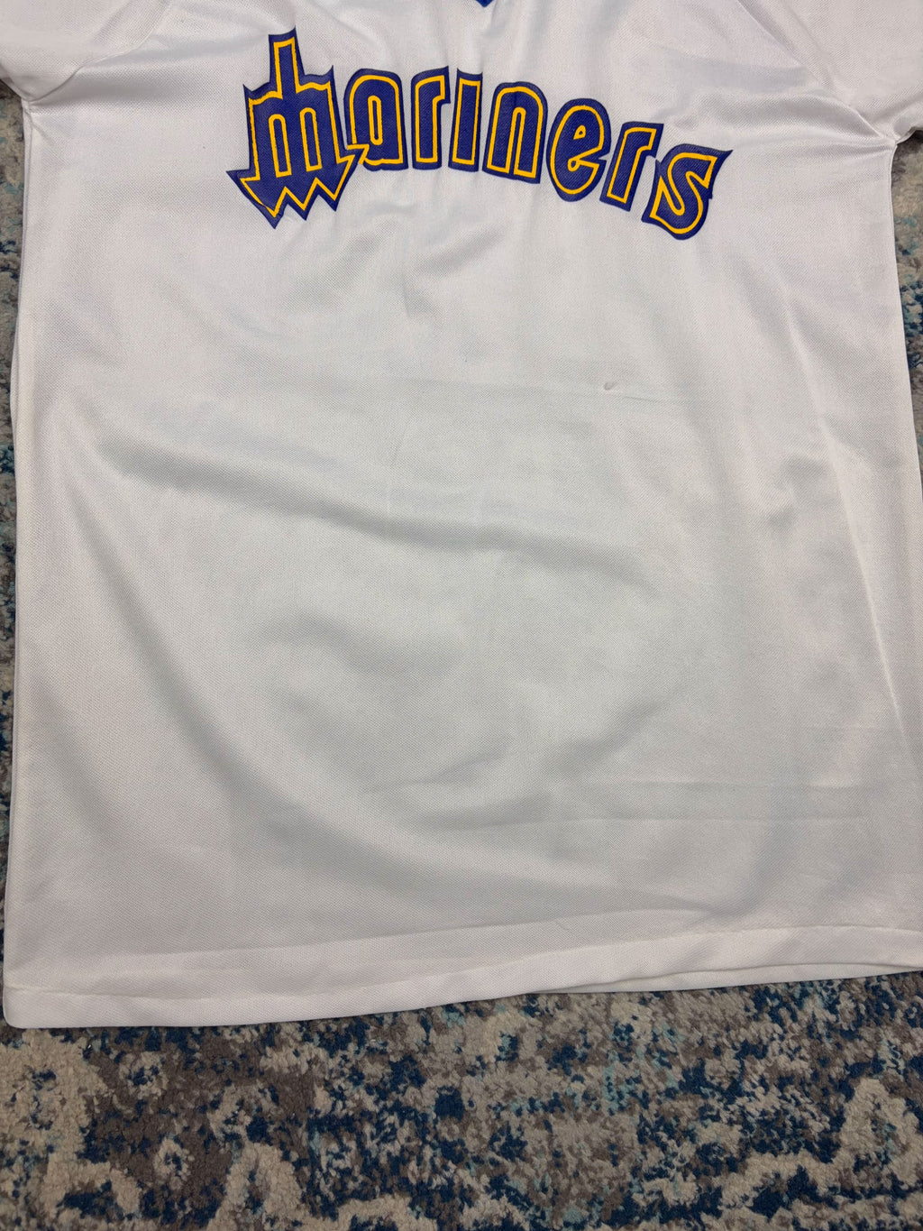 Vintage 80s/90s Seattle Mariners MLB Trident Logo Spellout Jersey Size XL